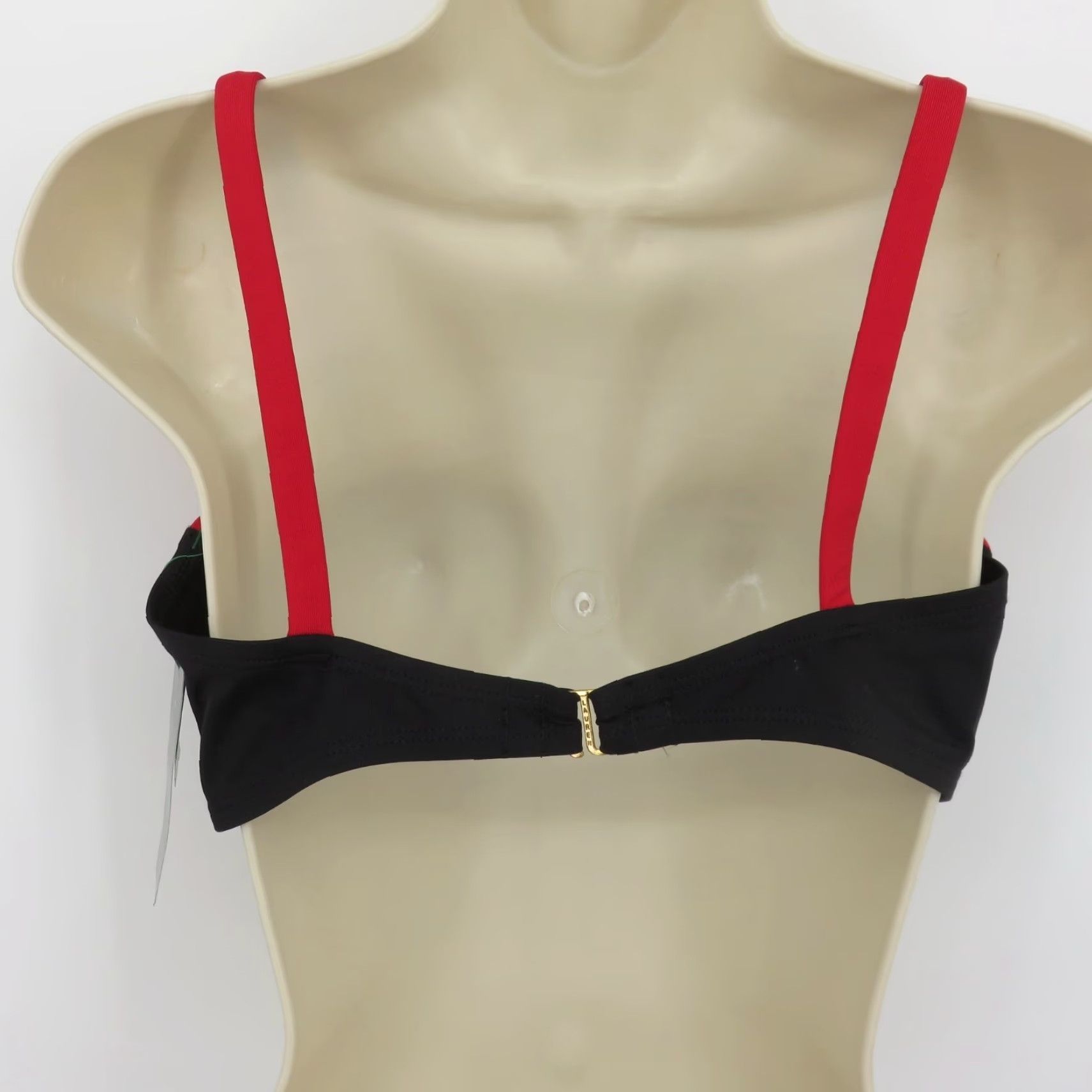 Ralph Lauren VINTAGE 90s Lauren Ralph Lauren Women Bikini Top Lined Spaghetti Strap Black Red 14 NYLON Top Womens Size XL / US 12-14 / IT 48-50 - 5 Thumbnail