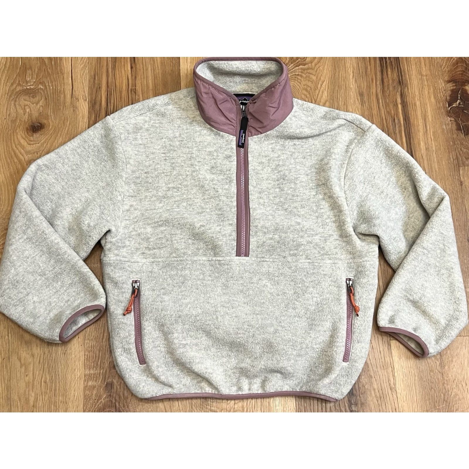 Patagonia EUC Patagonia Women's Synchilla Marsupial Oatmeal Heather Pink Trim XS Jacket Size XS / US 0-2 / IT 36-38 - 2 Thumbnail