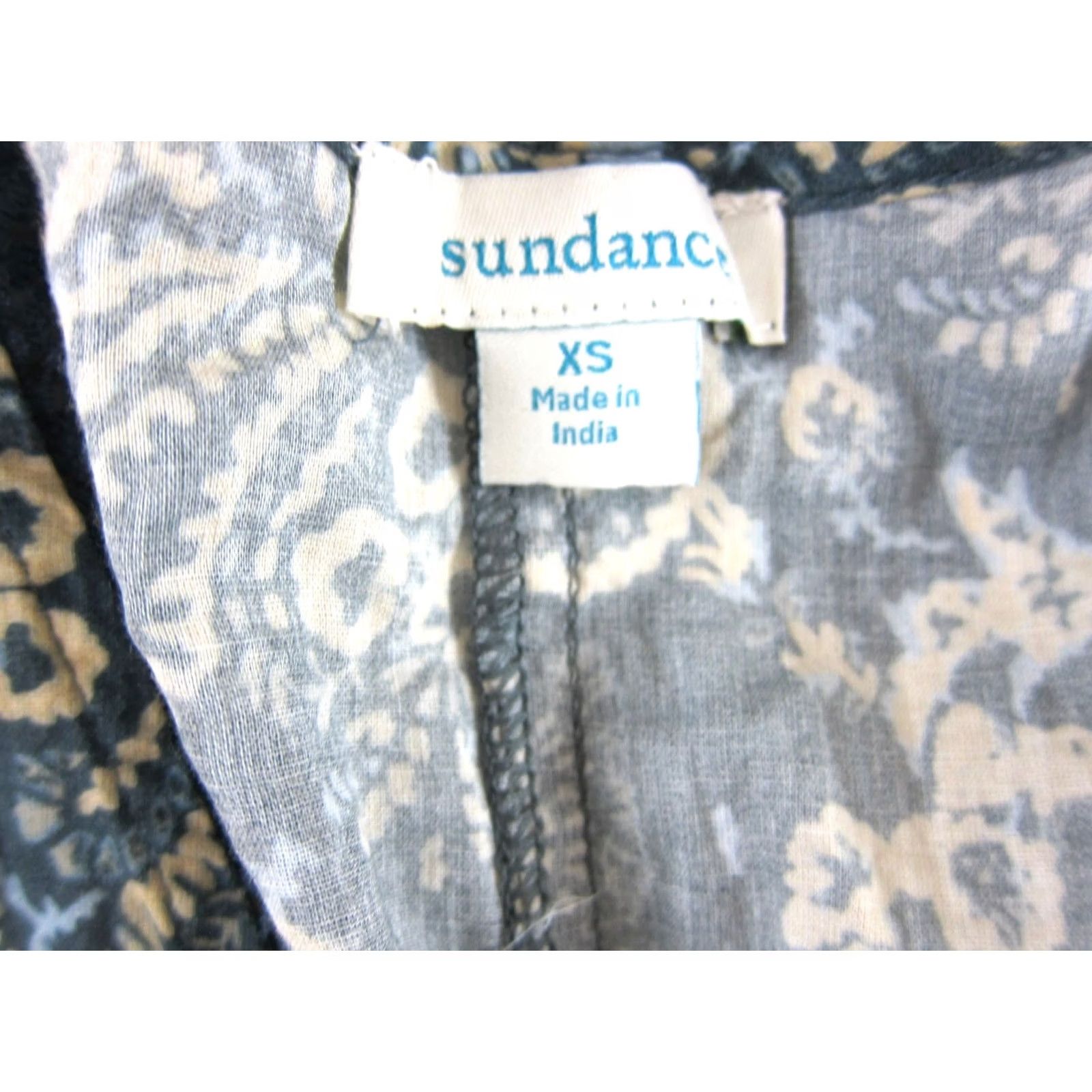 Vintage Sundance 100% Cotton Lightweight V-Neck Blue Yellow Floral Pocket Jumpsuit XS Size 26" / US 2 / IT 38 - 3 Thumbnail
