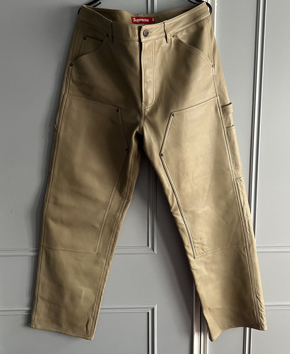 Supreme Supreme Leather Double Knee Painter Pants | Grailed