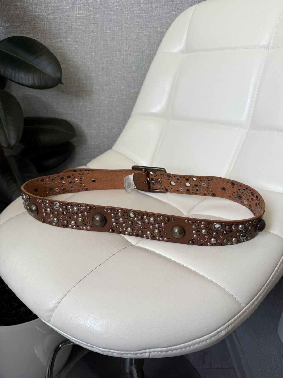 Replay Replay Brown Leather Belt Studs Rivets Western Vintage Style Size ONE SIZE - 5 Thumbnail