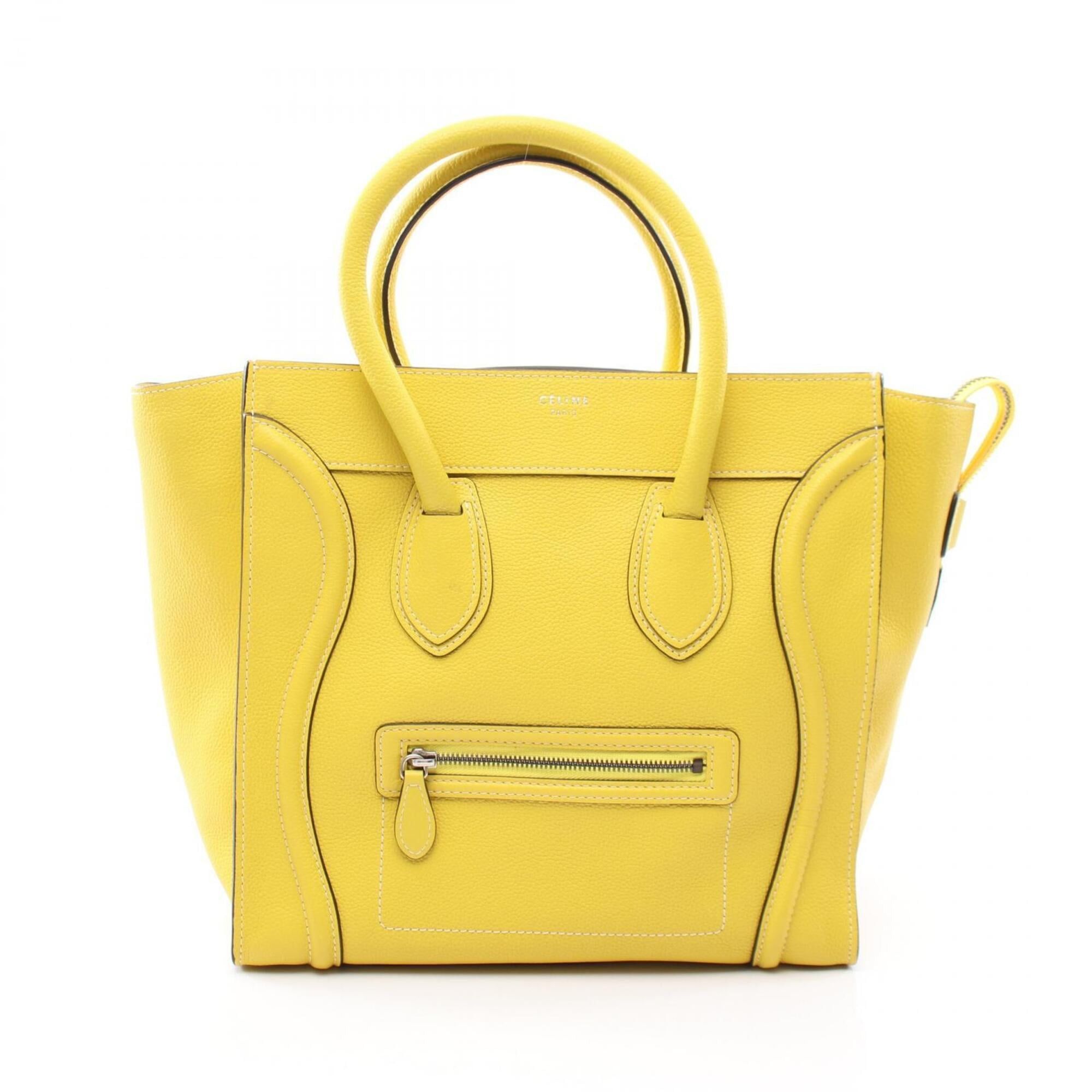 Celine Celine Luggage Mini Shopper Handbag, Leather, Women's, Yellow Size ONE SIZE - 1 Thumbnail