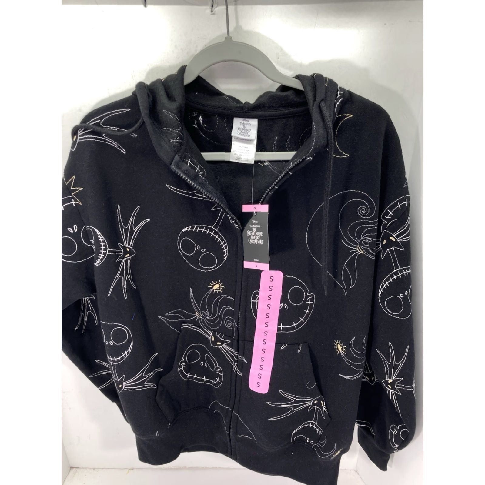 Disney VINTAGE Nightmare Before Christmas Disney Hoodie Sweatshirt Women Small Black Full Zip Size S / US 4 / IT 40 - 2 Thumbnail