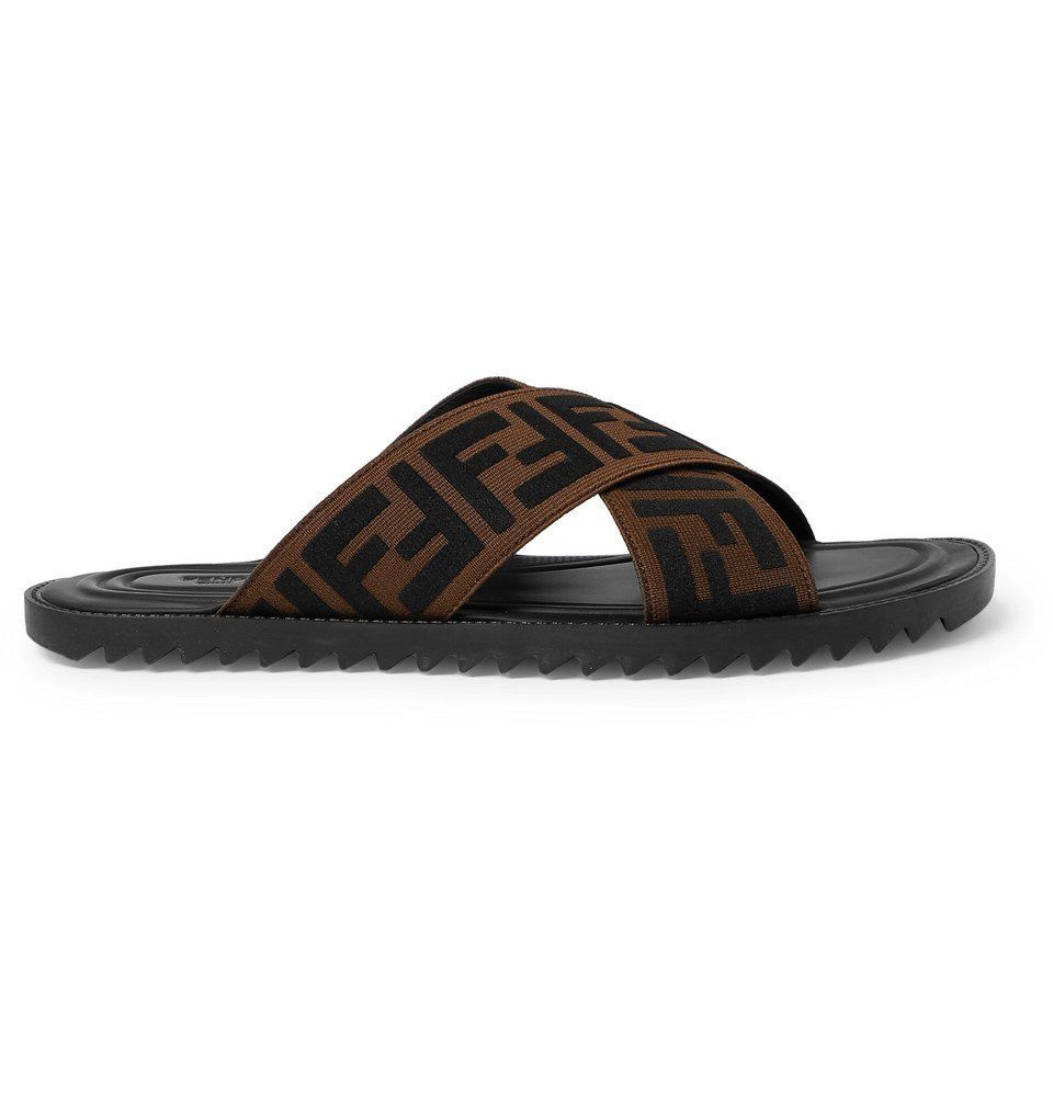 Fendi o1B3y1r0326 Slippers in Chocolate Brown/Black Size US 9 / EU 42 - 1 Thumbnail