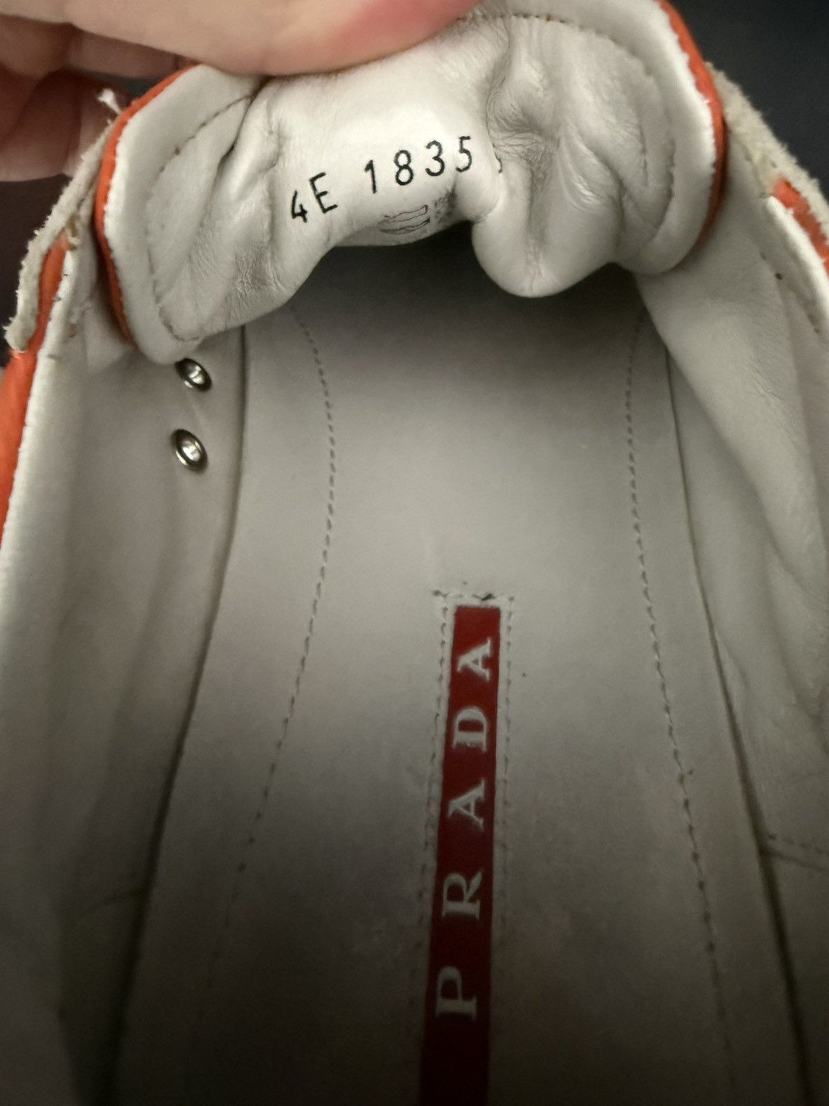 Prada Prada Sneakers Orange / Grey Suede – Vintage Designer Size US 9 / EU 42 - 5 Thumbnail