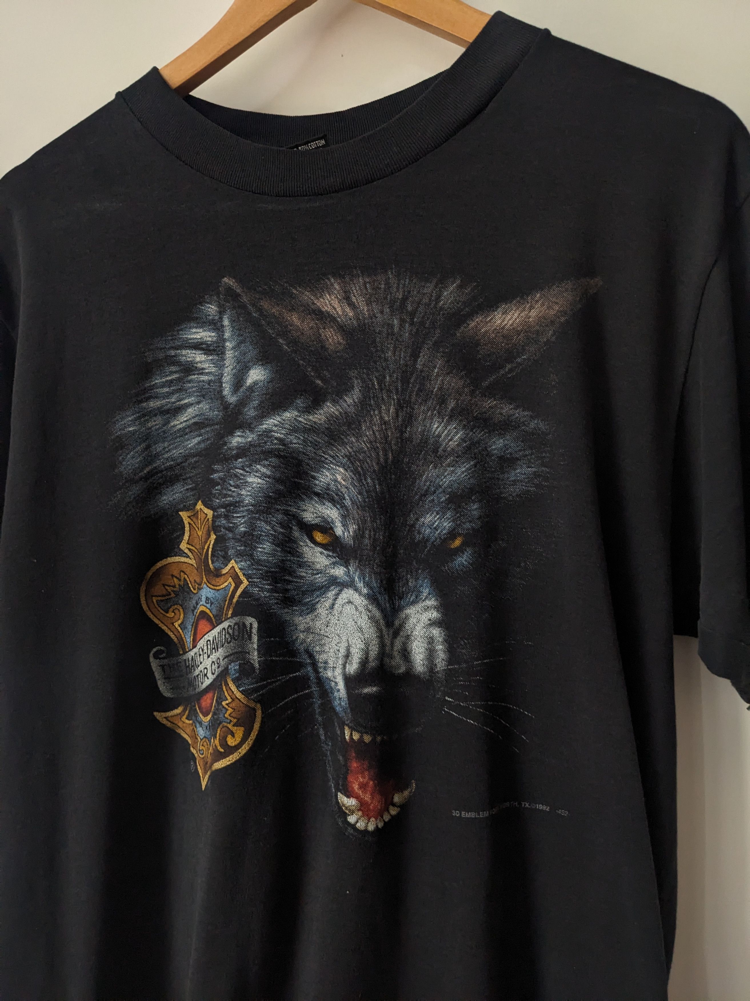 Harley Davidson Vintage 3D EMBLEM Harley Davidson Wolf T-shirt L Canada Size US L / EU 52-54 / 3 - 3 Thumbnail