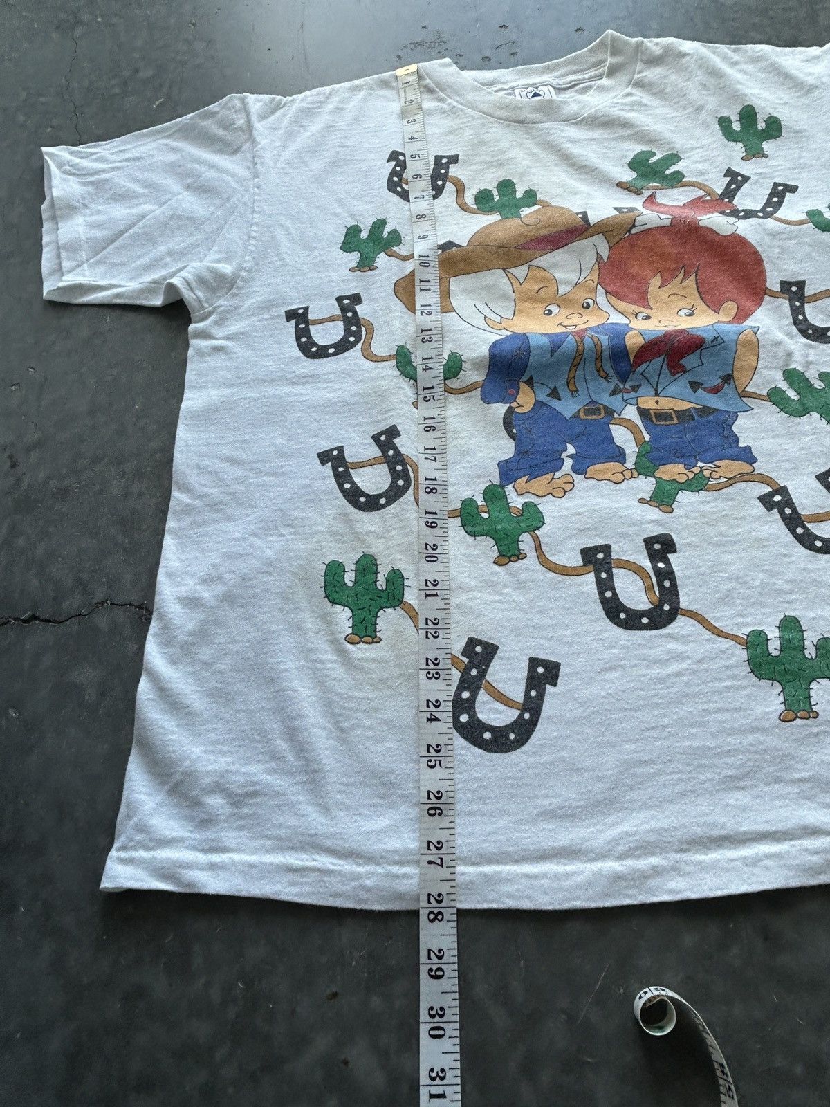 Vintage Vintage 90s Bam Bam and Pebbles Flintstones AOP Graphic Tee Size US XL / EU 56 / 4 - 11 Thumbnail