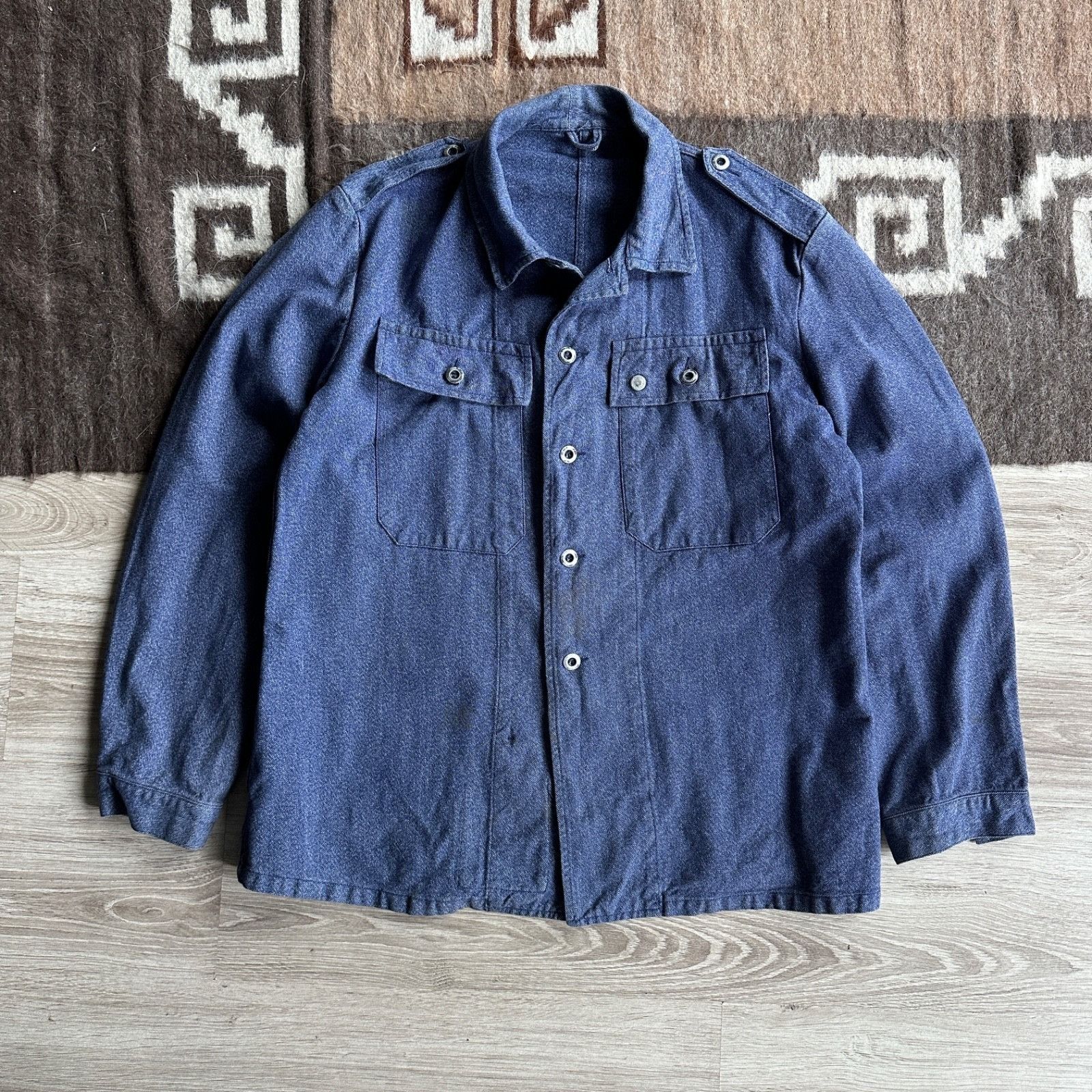 Vintage Vintage 50s French Swiss Workwear Chore Jacket 9347AC Size US XL / EU 56 / 4 - 2 Thumbnail