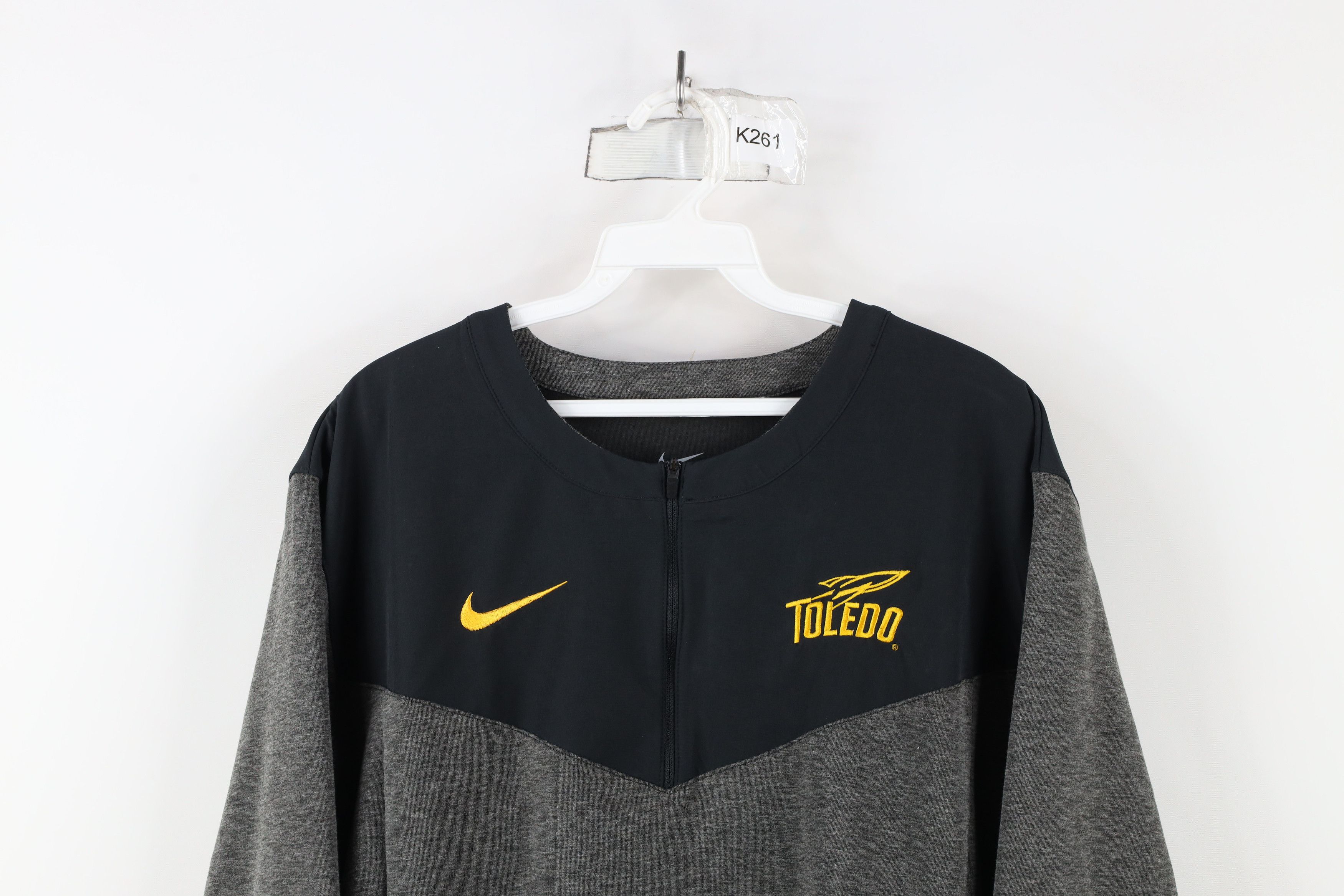 Nike × Vintage Nike University of Toledo Football Half Zip Jacket Top Gray Size US XL / EU 56 / 4 - 2 Thumbnail