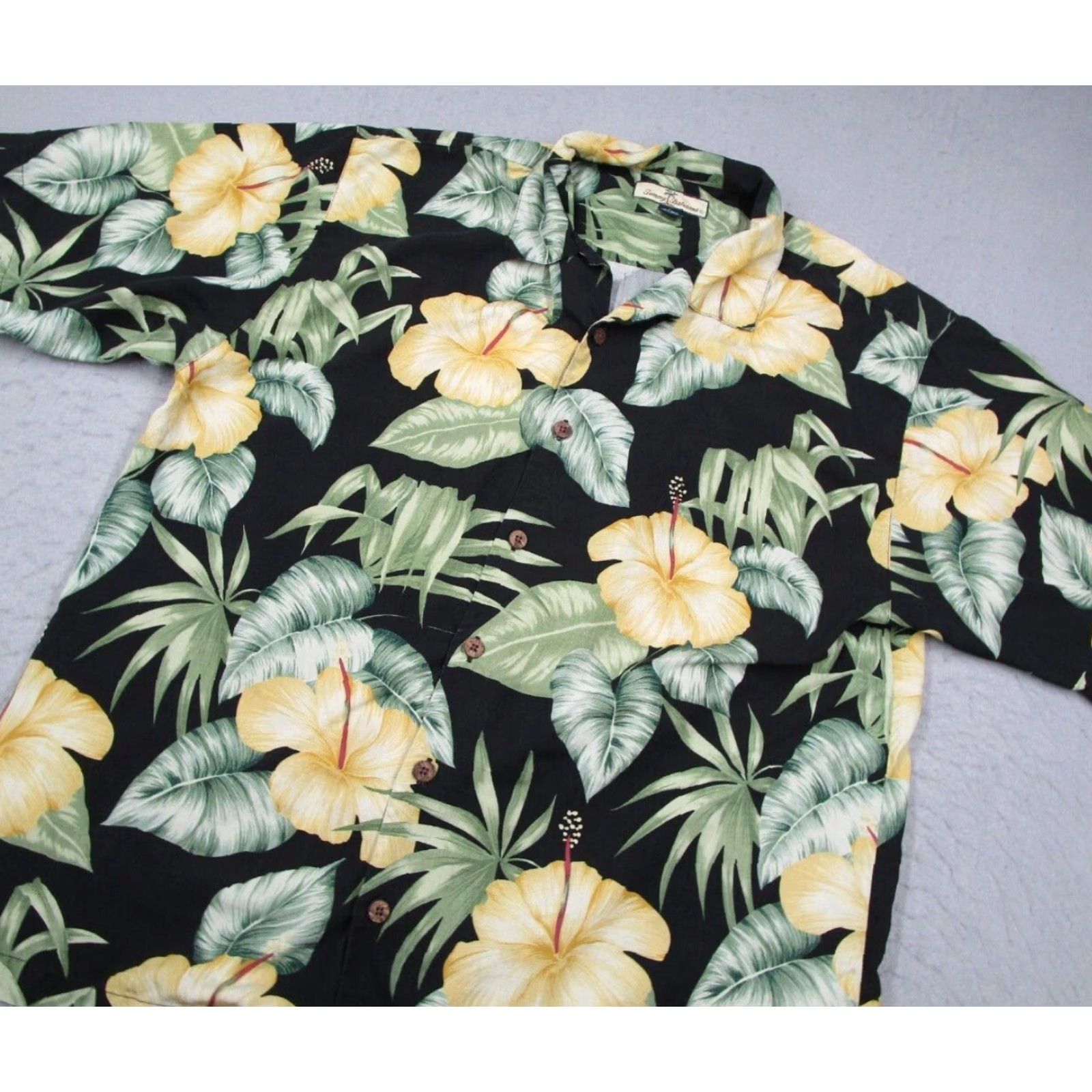 Tommy Bahama VINTAGE Tommy Bahama Shirt Mens Large Black Silk Button Up Hawaiian Camp Hibiscus Tiki Size US L / EU 52-54 / 3 - 2 Thumbnail