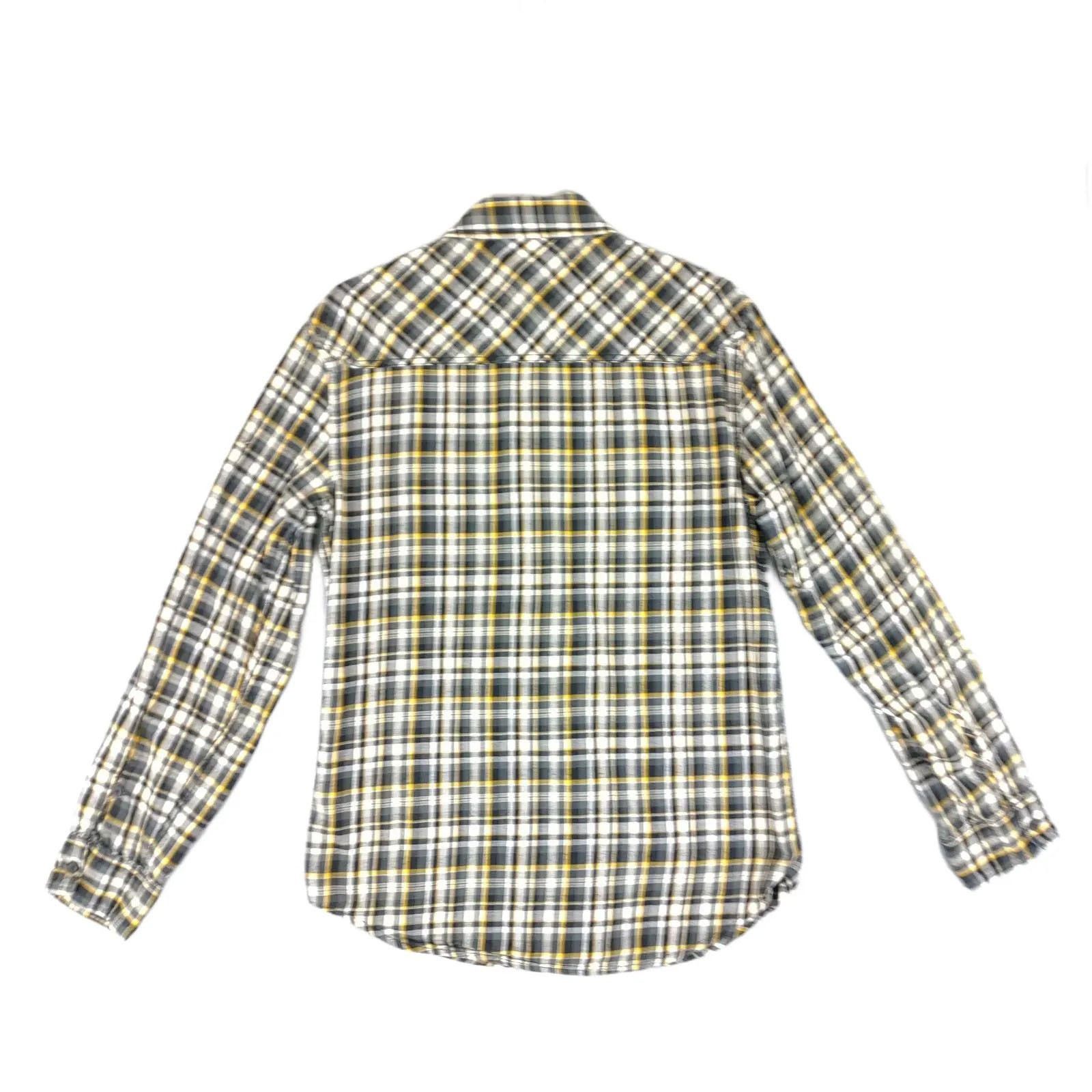Helix HELIX Black Yellow Plaid Flannel Button Long Sleeve Shirt Size US XL / EU 56 / 4 - 2 Thumbnail