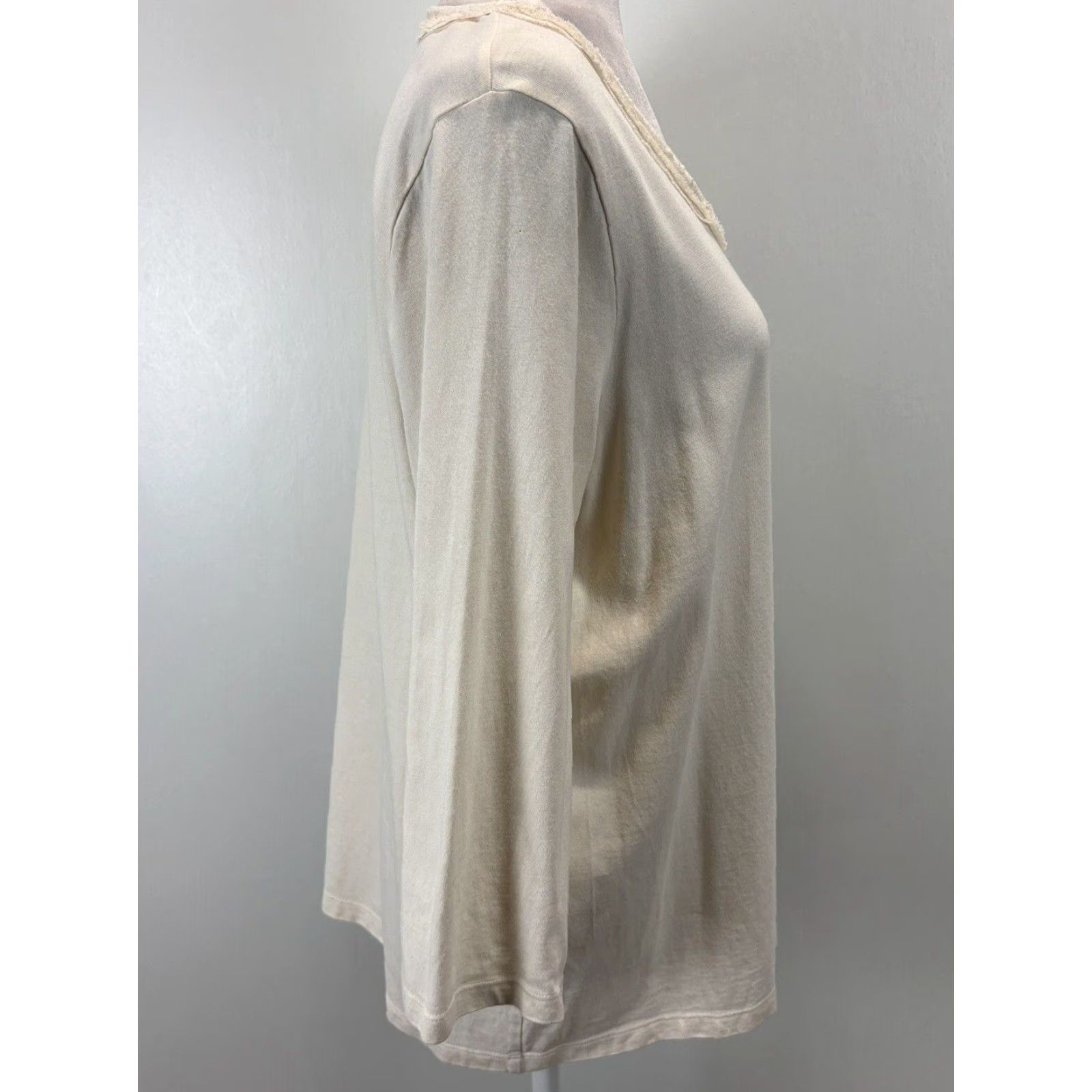 Vintage VINTAGE Chicos Cream Textured Long Sleeve Tunic Shirt Womens 3XL Size XS / US 0-2 / IT 36-38 - 4 Thumbnail