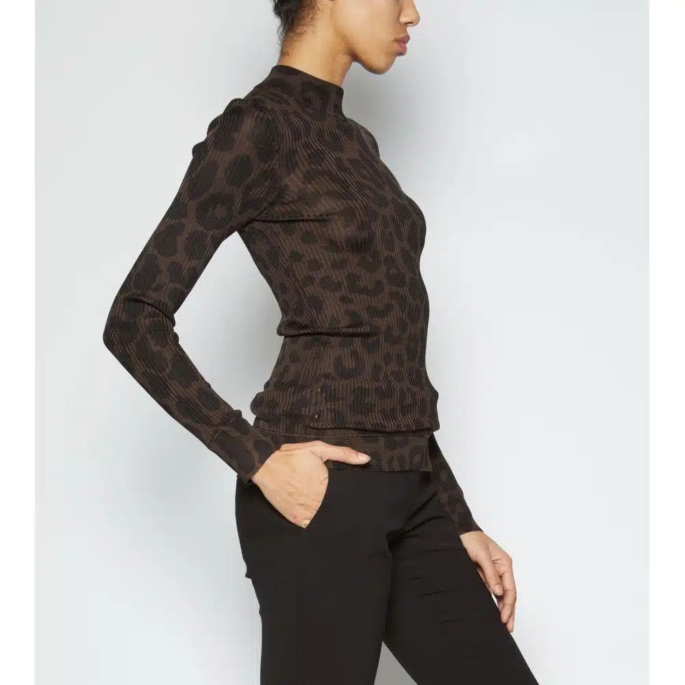 Tom Ford o1loc1c1125 MAK994 Silk Rib Mockneck Sweater in Brown Size L / US 10 / IT 46 - 2 Thumbnail