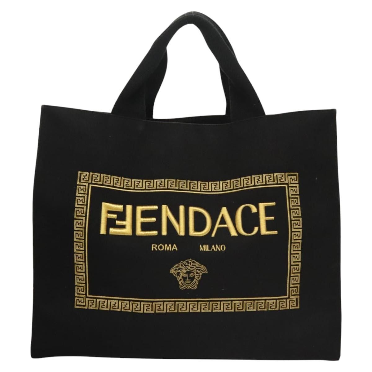 Fendi FENDI Versace Collaboration Fenderche Tote Bag Canvas Black Size ONE SIZE - 2 Thumbnail