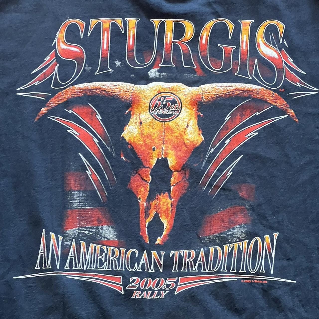 Harley Davidson Vintage Sturgis Biker Rally 65th Anniversary 2005 Tee Shirt Size US XL / EU 56 / 4 - 7 Thumbnail