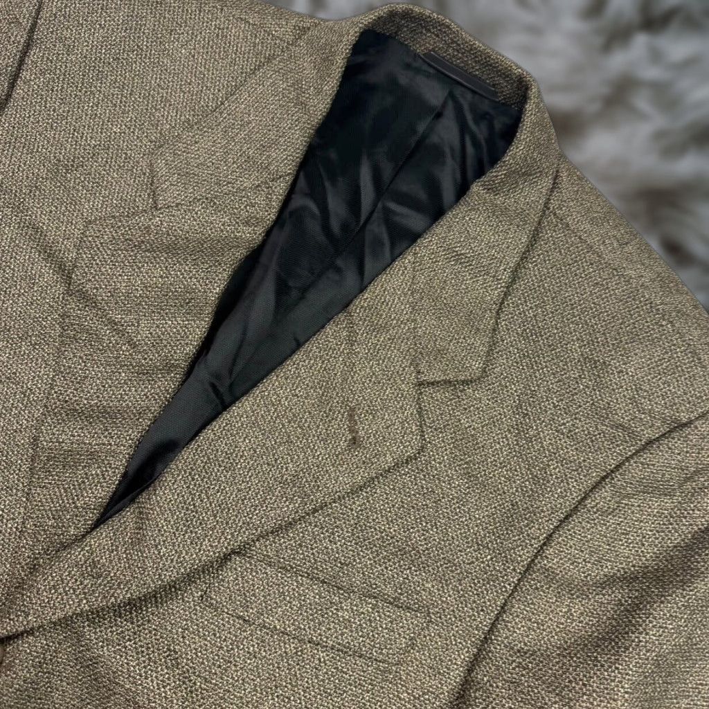 Rene Lezard Men’s Silk/Wool Tweed 3-Button Blazer Jacket Brown 42R Blazer Mens Notch Lapel Three Button Front Fully Lined Vintage? (No N/A)