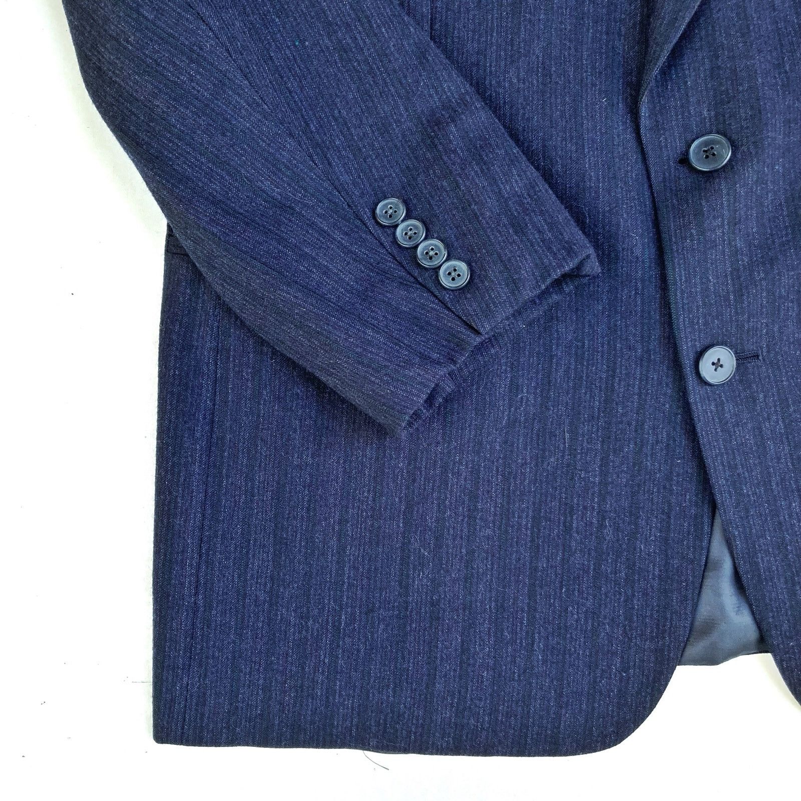Christian Dior Monsieur Vintage Dior Navy Pinstripe Wool Dinner Jacket 42R | Classic Size 42R - 13 Thumbnail