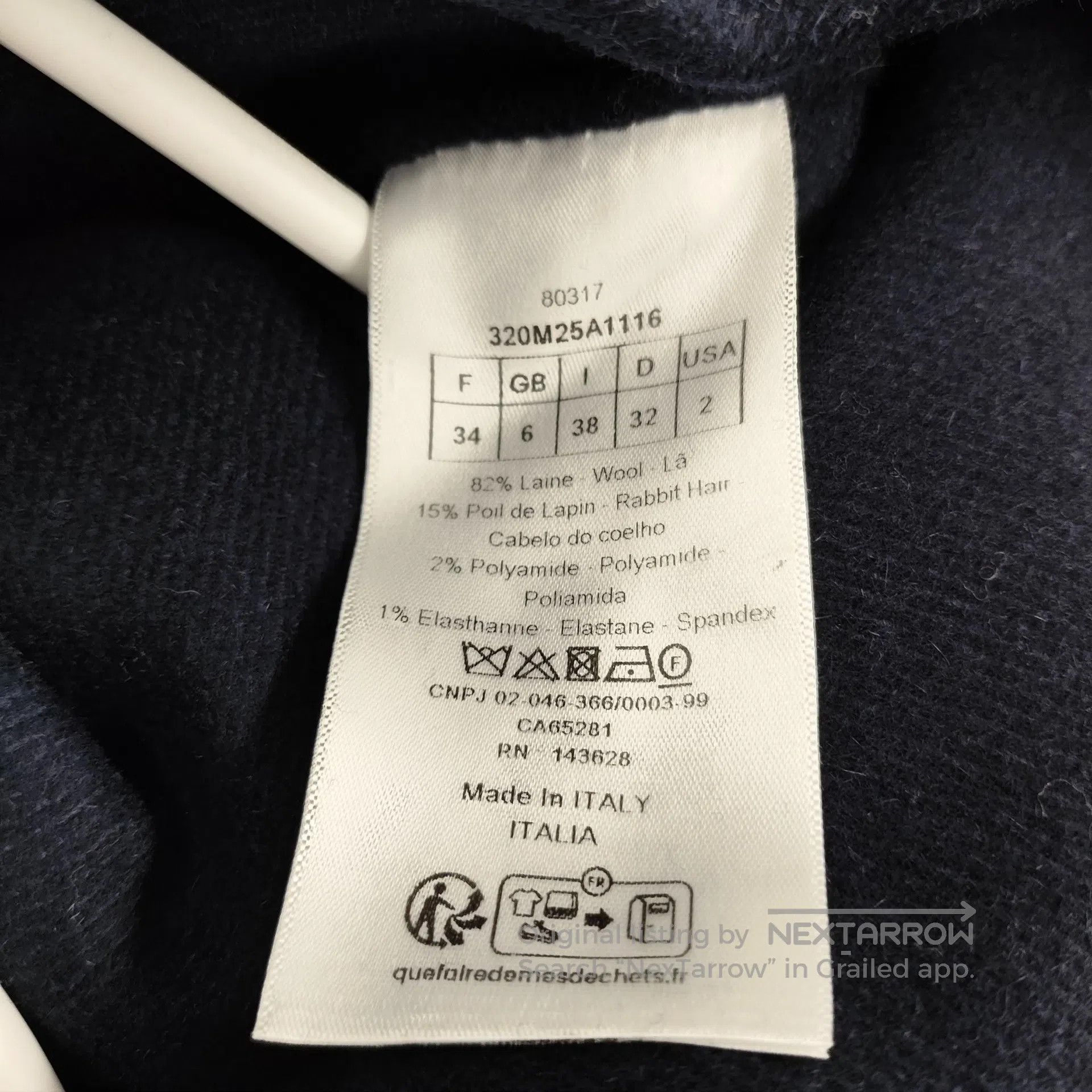 Dior Dior Navy Blue Double Breasted Wool Coat with Belt| Size XXS / US 00 / IT 34 - 8 Thumbnail