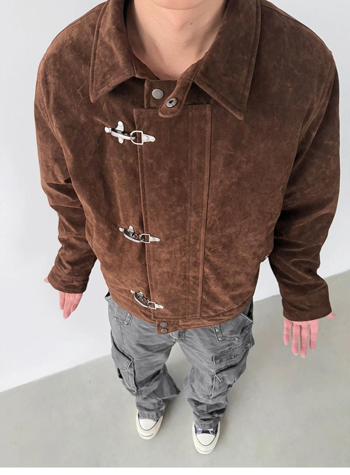 Vintage Fireman Clasp Brown Suede Jacket Size US M / EU 48-50 / 2 - 11 Thumbnail