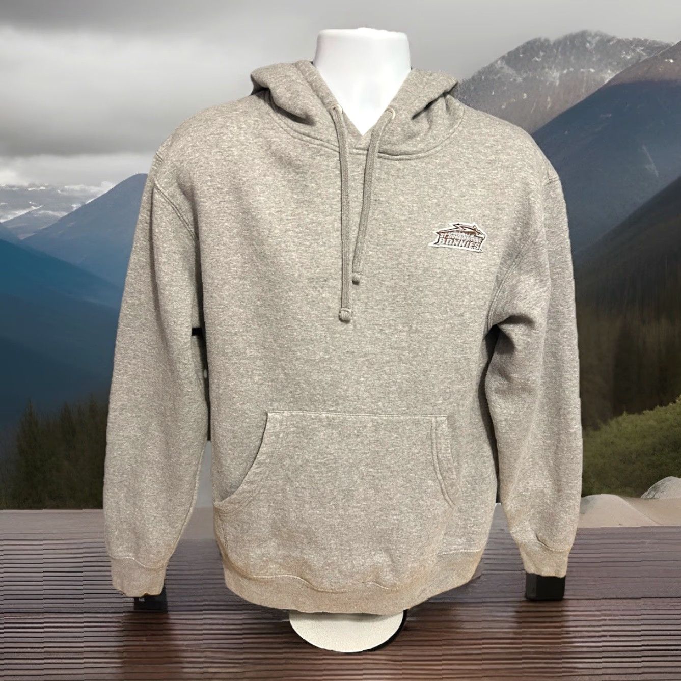 Vintage VTG St Bonaventure Bonnies Hoodie Adult Medium Heather Gray Drawstrings Pocket Size US M / EU 48-50 / 2 - 5 Thumbnail