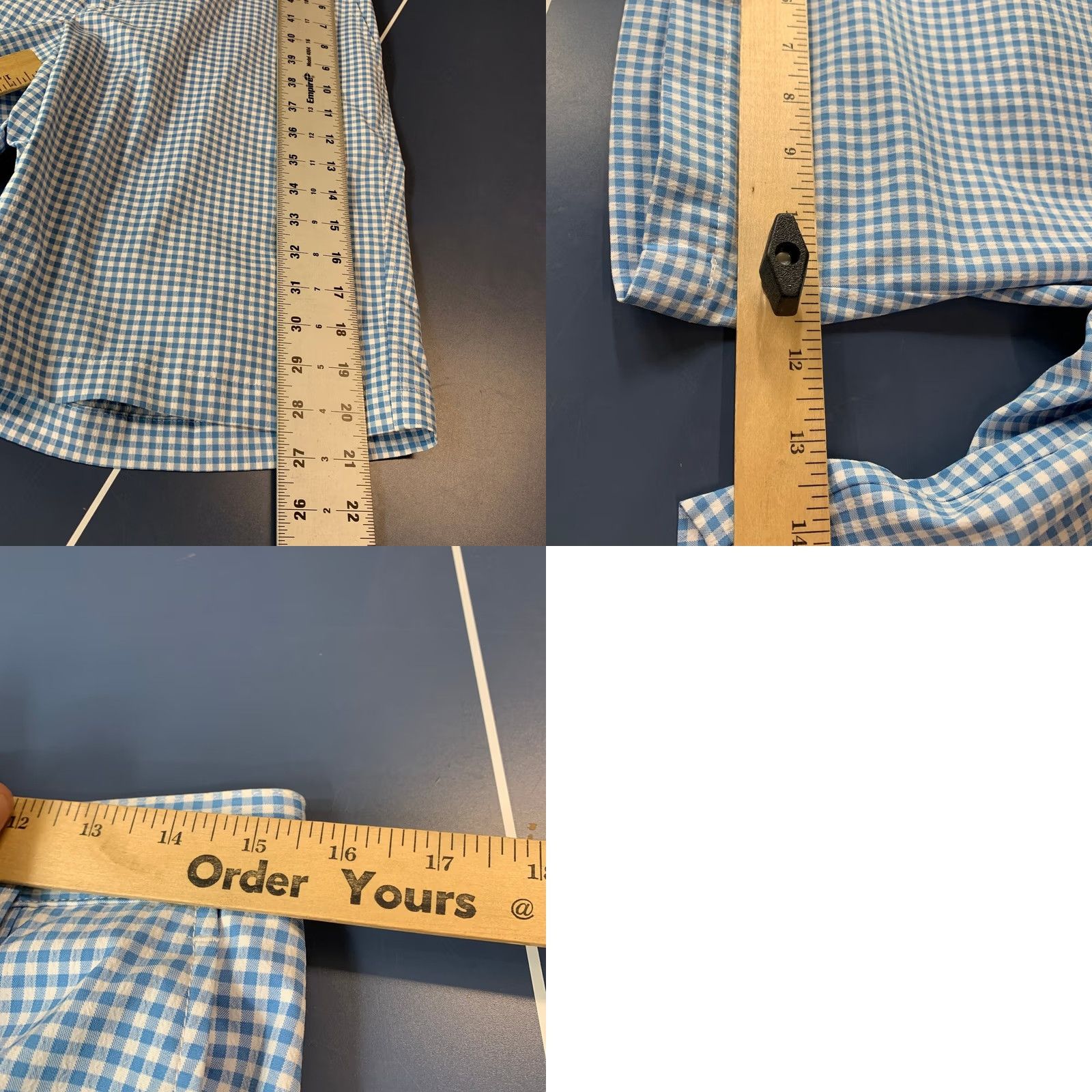Footjoy FootJoy FJ Golf Shorts Mens 35x9.5 Blue Check Preppy Casual Size US 35 - 9 Thumbnail