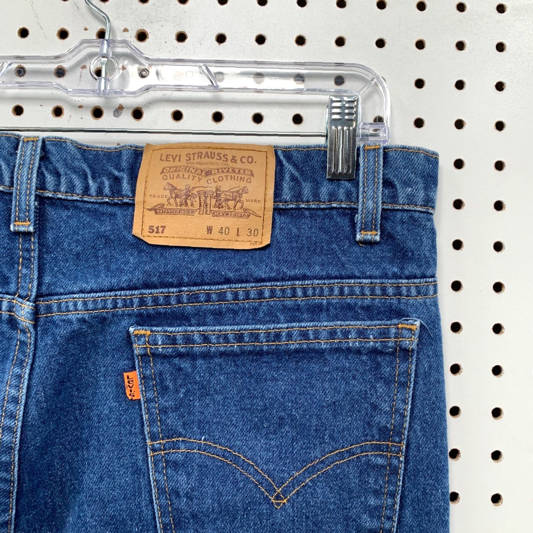 Levi's VINTAGE Levi's 517 Jeans Denim Boots Cut 90s Dark Wash Men 40x30 Regular Orange Tab USA Mens Size 40 Regular Blue Size US 40 / EU 56 - 5 Thumbnail