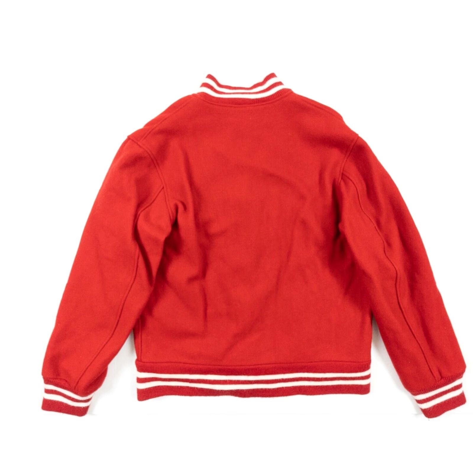 Huf HUF Mens Jacket XL Red Wool Varsity Bomber Full Zip Stand-Up Collar Modern Streetwear Decade Fashion (Adult) Size US XL / EU 56 / 4 - 5 Thumbnail
