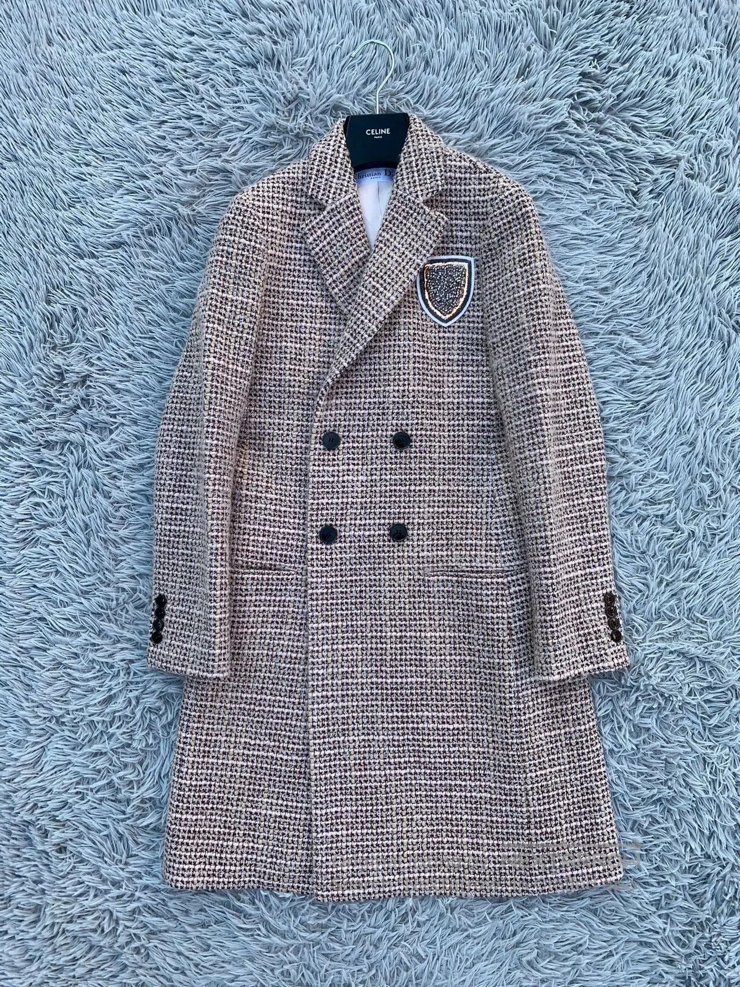 Dior Dior Wool Coat with Woven Badge. Size US S / EU 44-46 / 1 - 1 Thumbnail