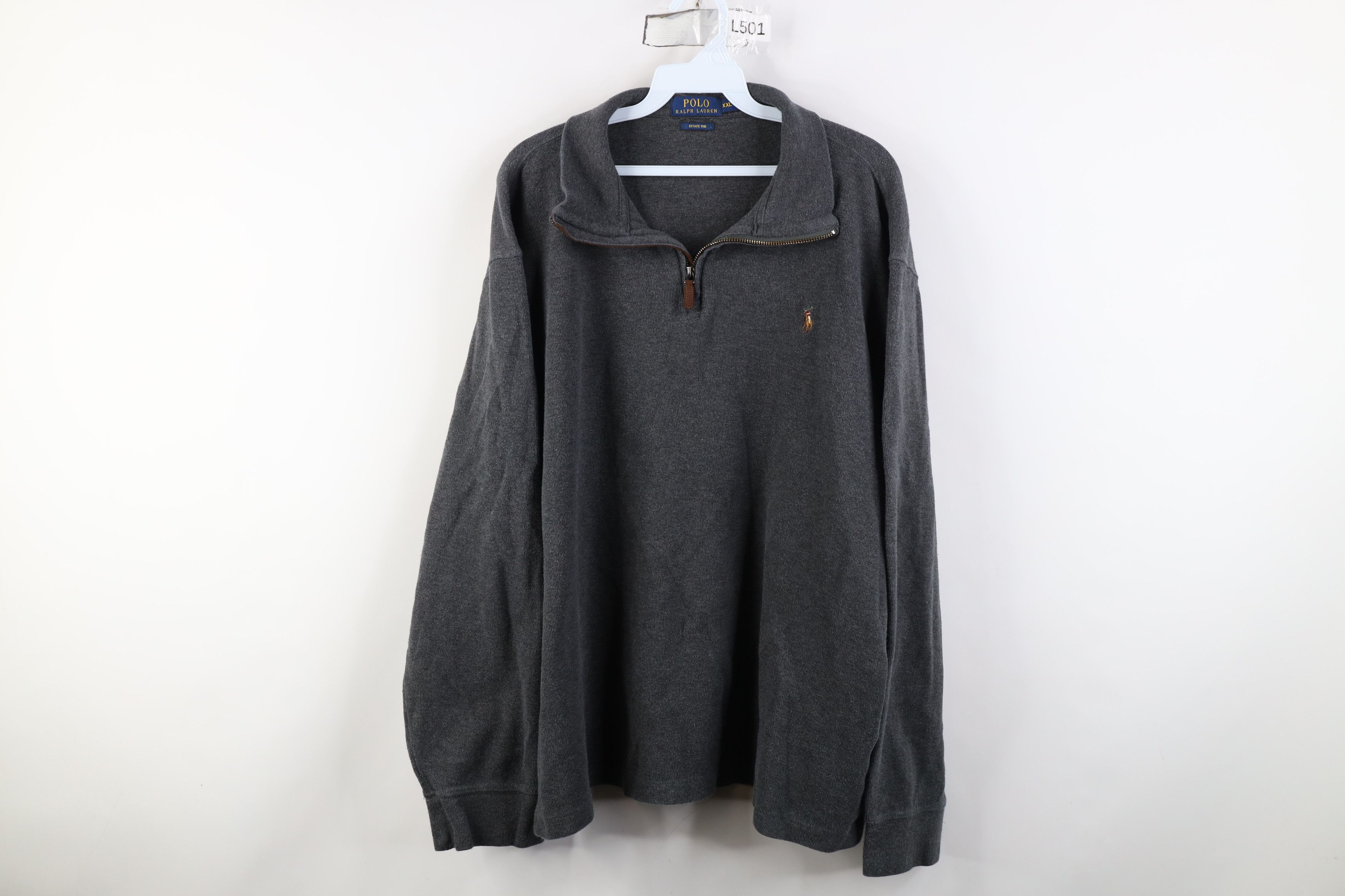 Ralph Lauren Vintage Ralph Lauren Cotton Ribbed Knit 1/4 Half Zip Sweater Size US XXL / EU 58 / 5 - 1 Thumbnail