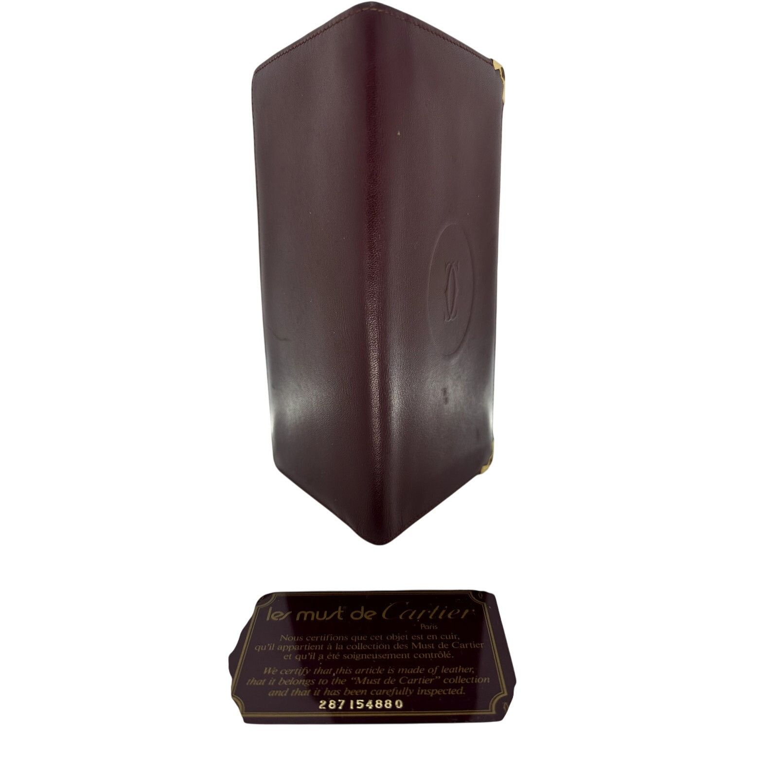 Cartier Cartier Burgundy Bifold LongWallet Vintage AuthCard No Box Size ONE SIZE - 3 Thumbnail