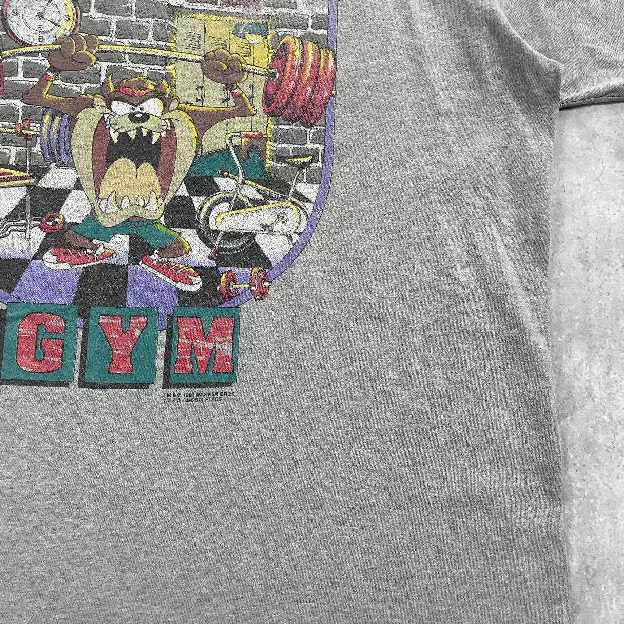 Vintage × Warner Bros Vintage 1996 Taz Six Flags Gym Cartoon Single Stitch T Shirt Size US L / EU 52-54 / 3 - 13 Thumbnail