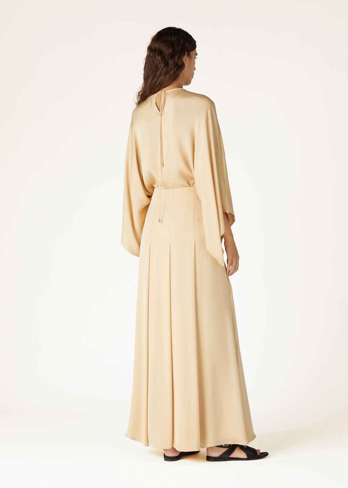 Loro Piana o1srvl11e0225 FAN8316 Linda Charmeuse Silk Skirt in Beige Size 30" / US 8 / IT 44 - 5 Thumbnail