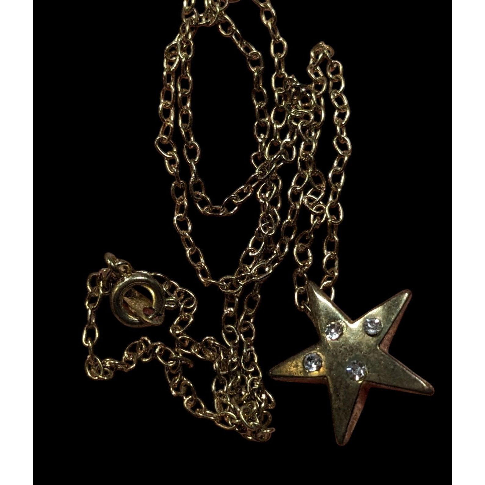 Other Rhinestone Star Pendant Gold Tone Necklace Size ONE SIZE - 3 Thumbnail