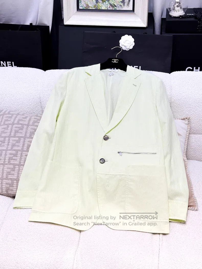 Hermes Hermes Light Green Fruit Green Lightweight Blazer Jacket Size 50R - 1 Thumbnail