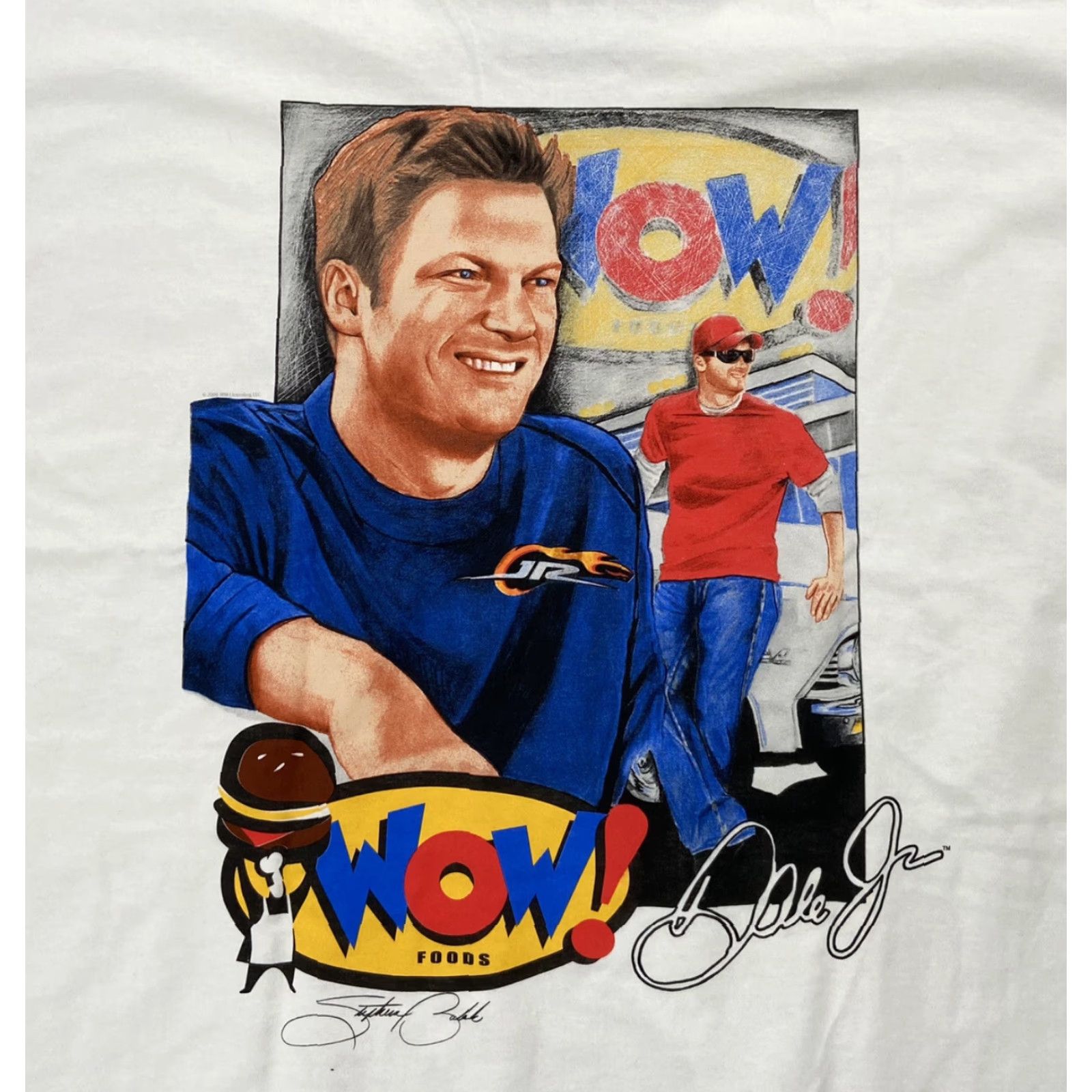 Gildan DALE EARNHARDT JR. Graphic T-Shirt Adult XL White Car Racing Mens Size US XL / EU 56 / 4 - 3 Thumbnail