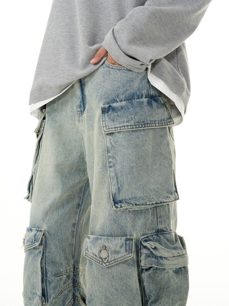 Other Cargo Baggy Men Jeans American Vintage Multi-pocket Size US 31 - 4 Thumbnail