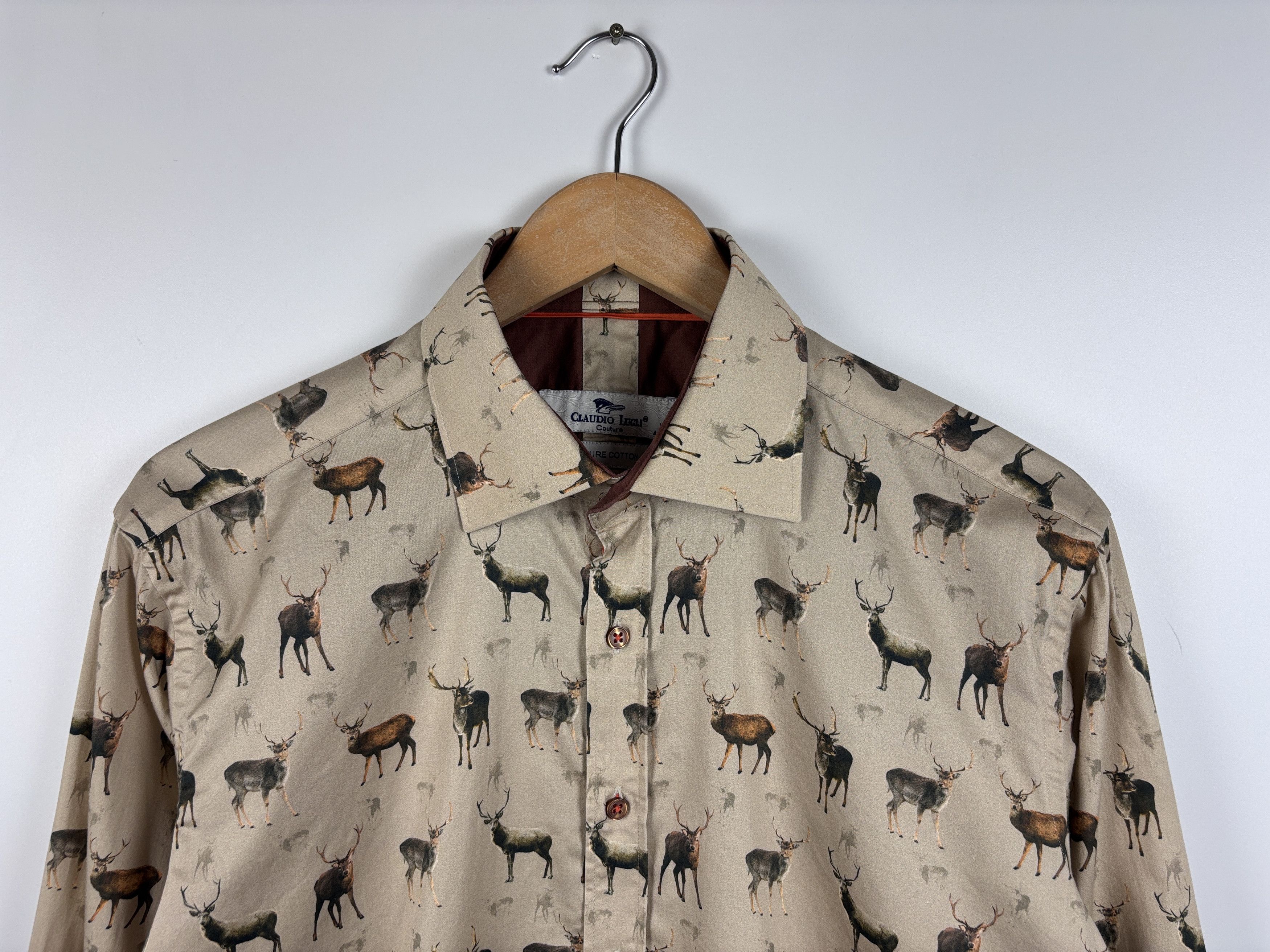 Other Claudio Lugli Button Up Long Sleeve Deer Pattern Shirt L Size US L / EU 52-54 / 3 - 2 Thumbnail