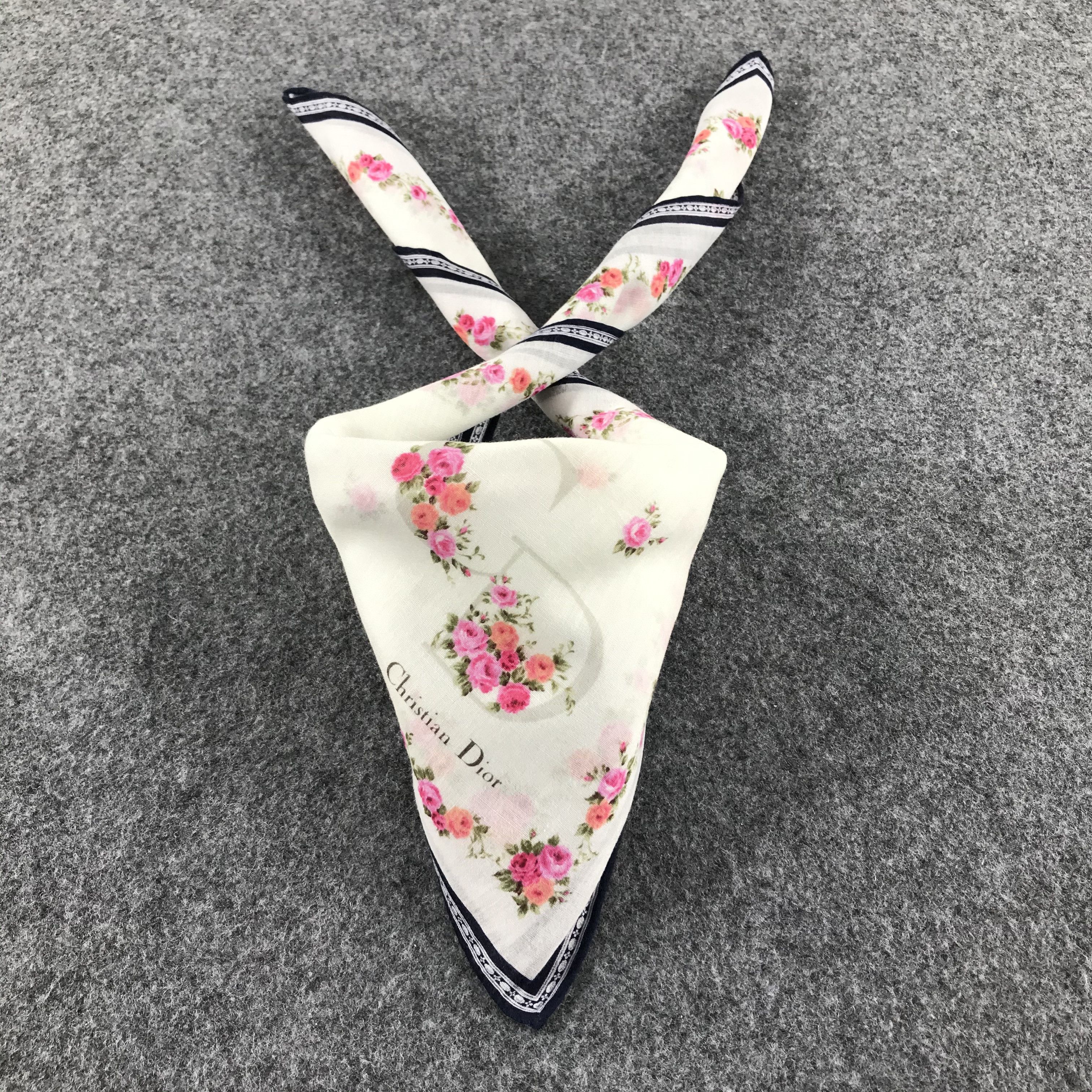 Christian Dior Monsieur Christian Dior CD Handkerchief Neckerchief Bandana H119 Size ONE SIZE - 3 Thumbnail