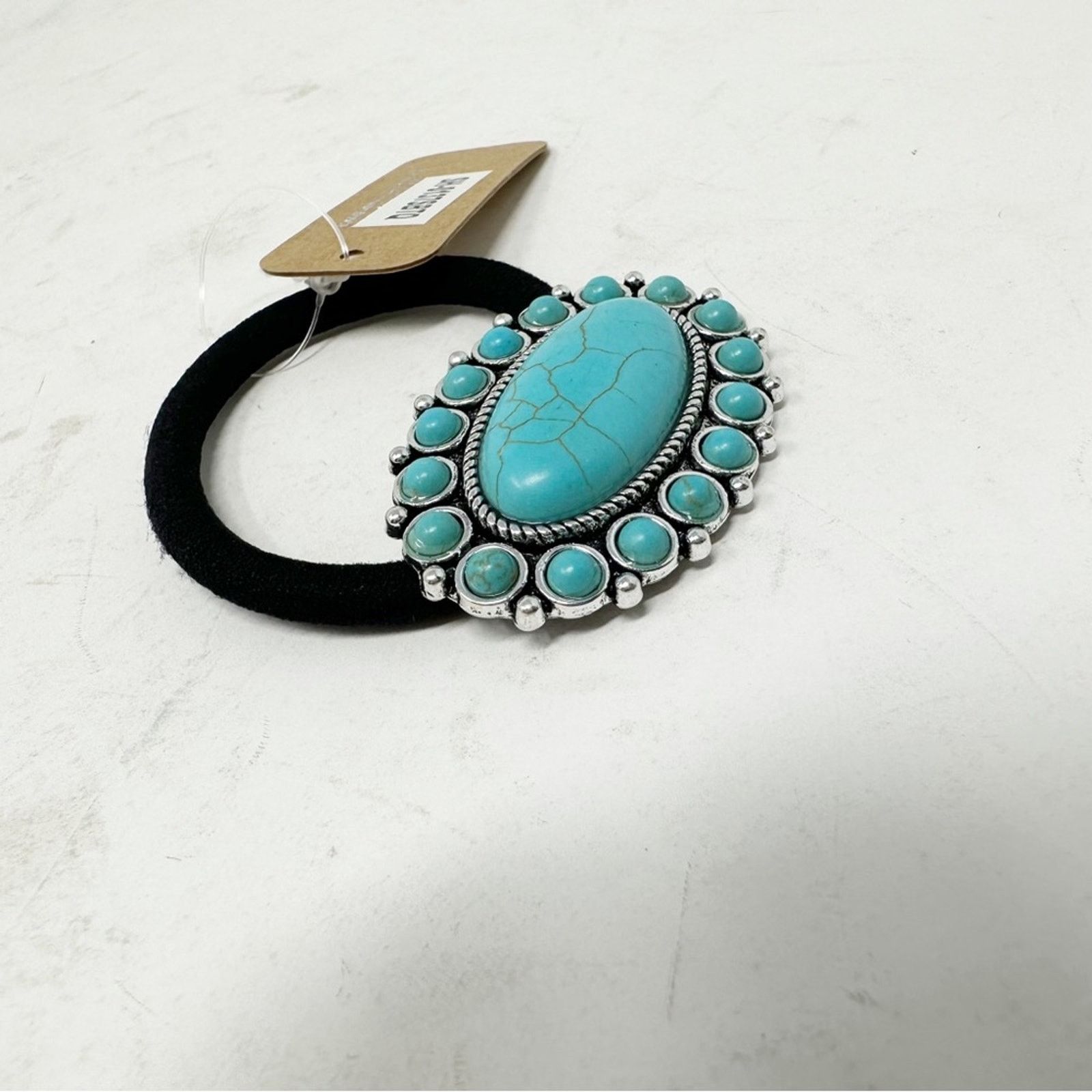 Tibi Western Turquoise Ponytail Holder NWT Size ONE SIZE - 2 Thumbnail