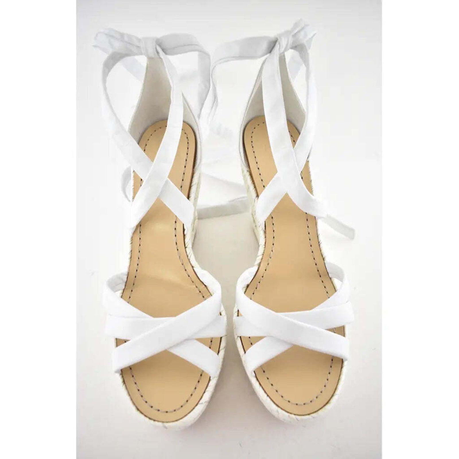Christian Louboutin Lagoadonna 120 White Lace Up Platform Wedge Sandal Heel 41 Size US 11 / IT 41 - 7 Thumbnail