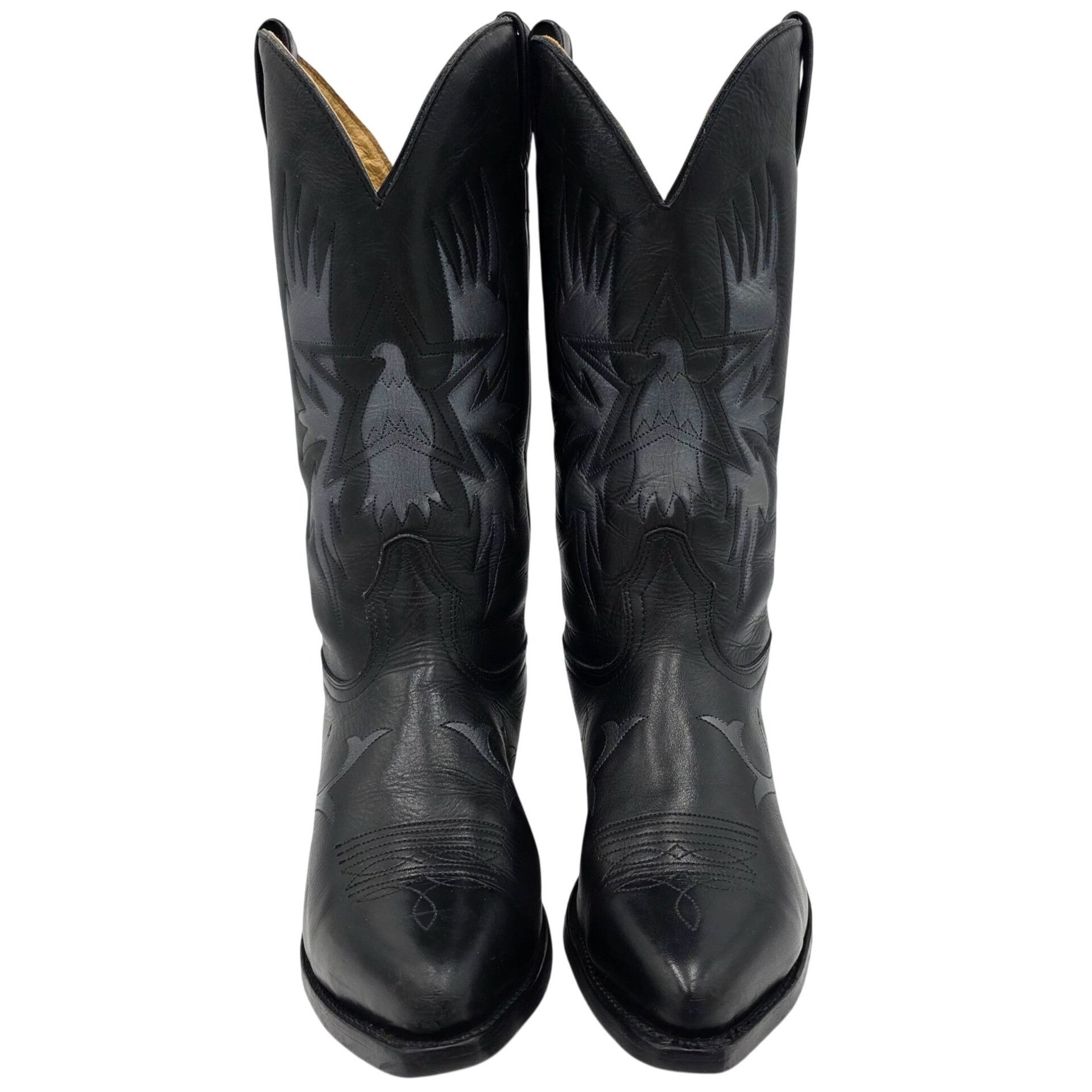 Boulet Boulet Mens Size 9.5EE Wide Black Silver Leather Cowboy West Size US 9.5 / EU 42-43 - 3 Thumbnail