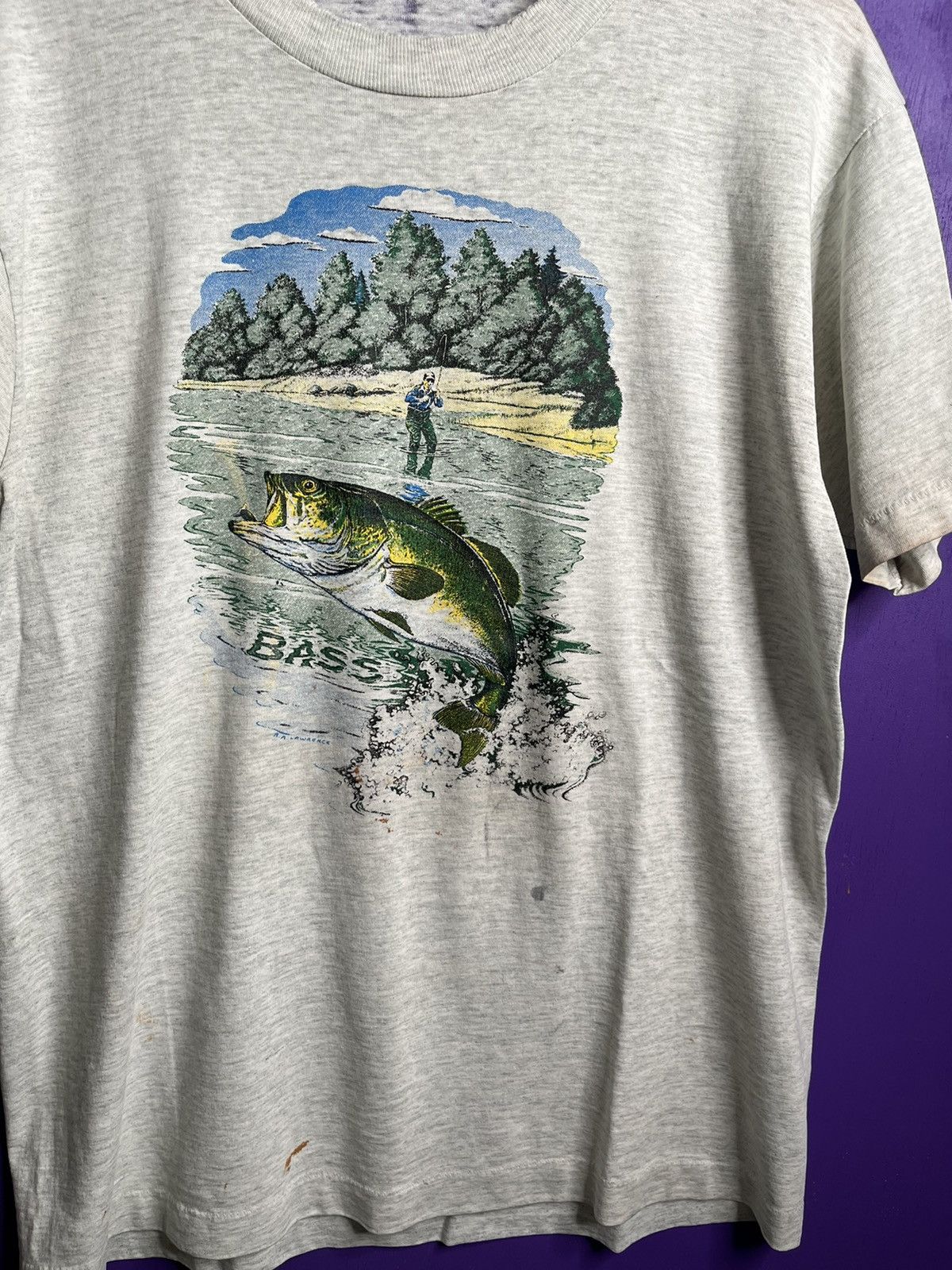 Vintage Vintage 90s fishing fever bass fishing t-shirt Size US L / EU 52-54 / 3 - 3 Thumbnail