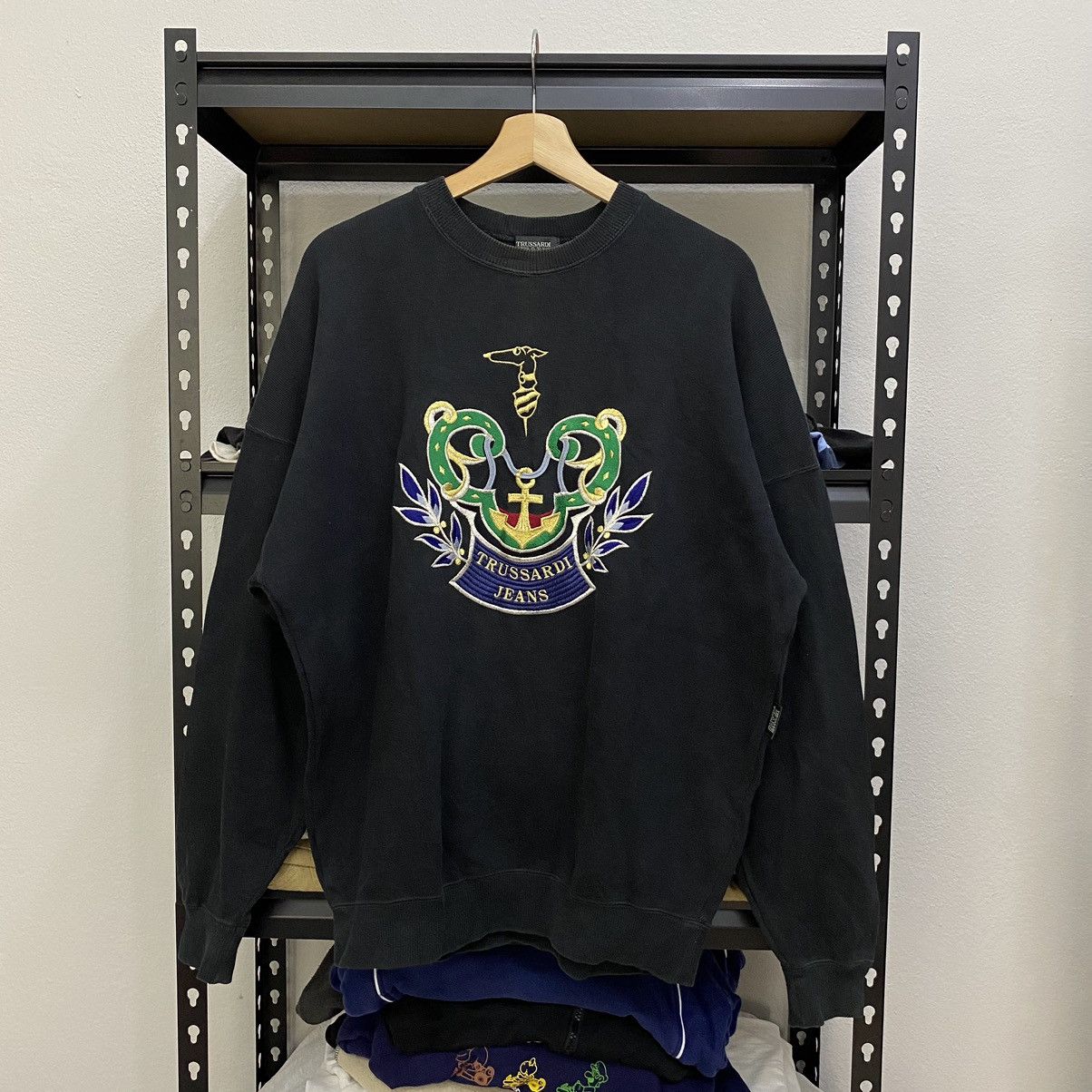 Trussardi × Vintage Vintage Trussardi Jeans Sweatshirt Crewneck Embroidery Size US M / EU 48-50 / 2 - 1 Thumbnail