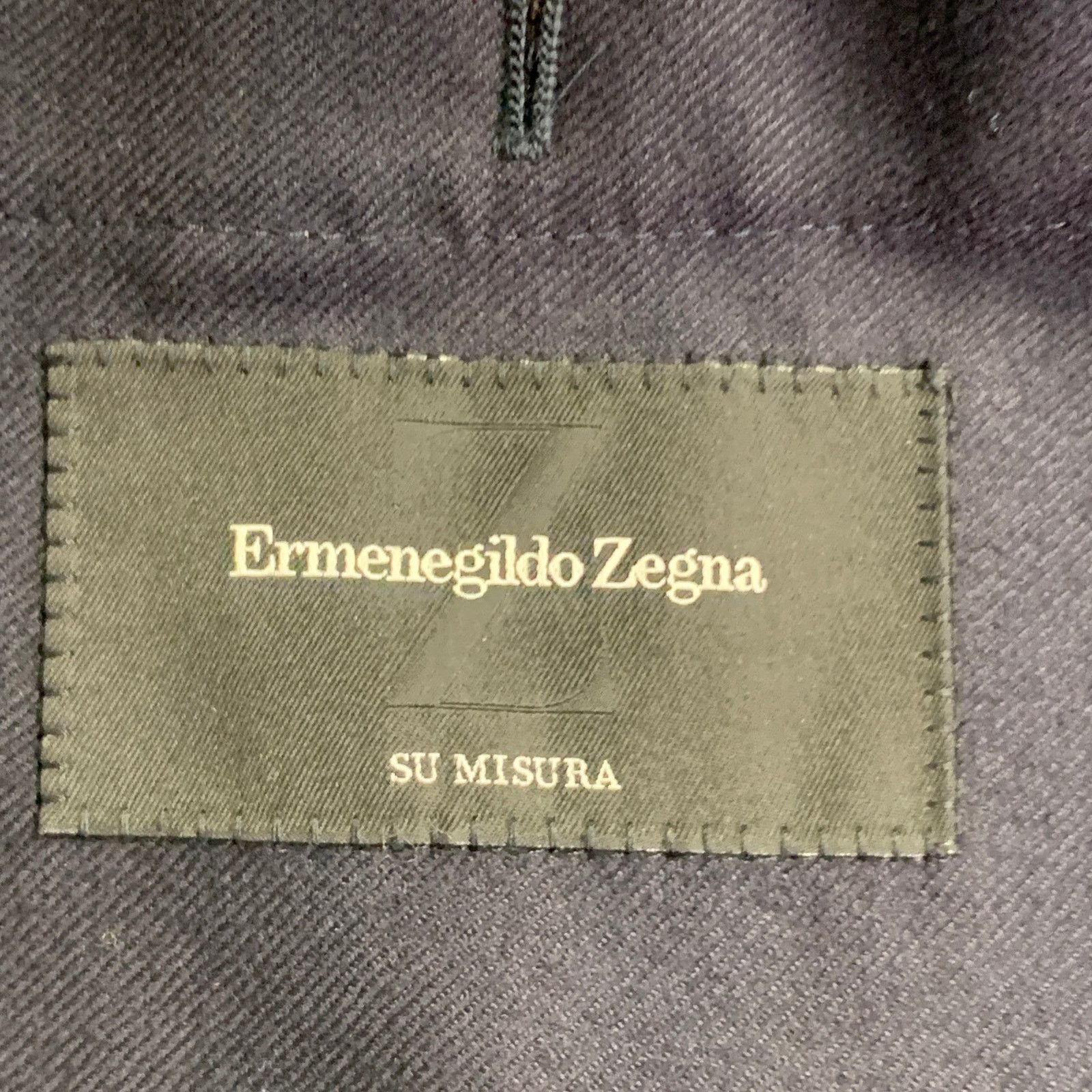 Ermenegildo Zegna ERMENEGILDO ZEGNA Regular Navy Wool Twill Notch Lapel Coat Size 40R - 5 Thumbnail