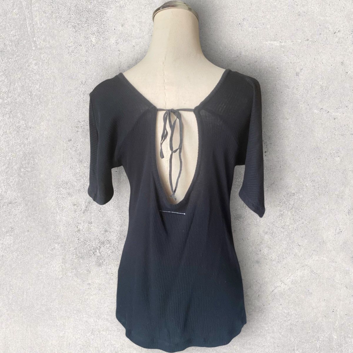 Maison Margiela MM6 SS07 Ribbed Tie-Back Pull Over Blouse Size S / US 4 / IT 40 - 2 Thumbnail