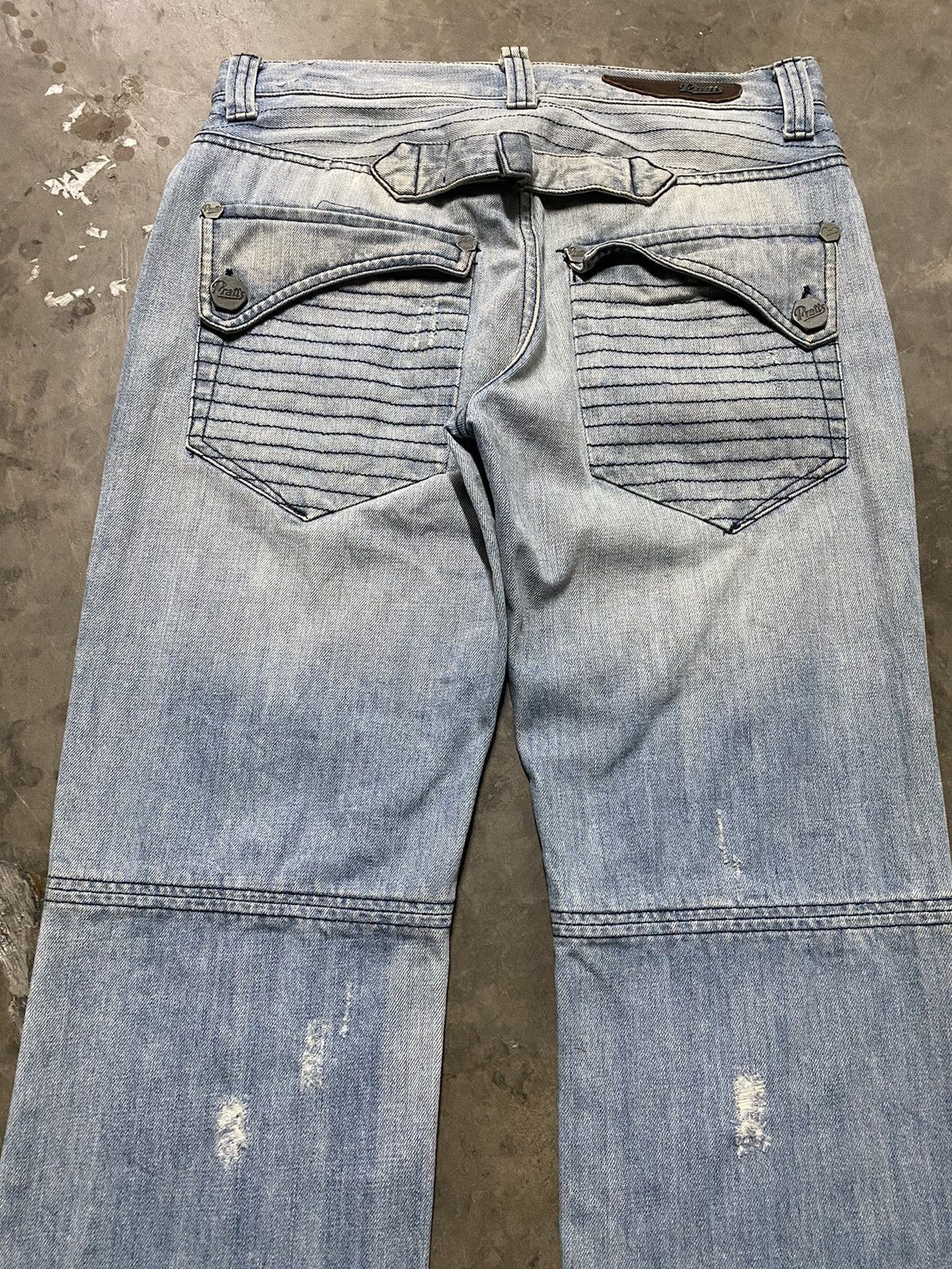 Jean Vintage Pratts Jeans Distressed Wash Blue @act232 Size US 31 - 4 Thumbnail