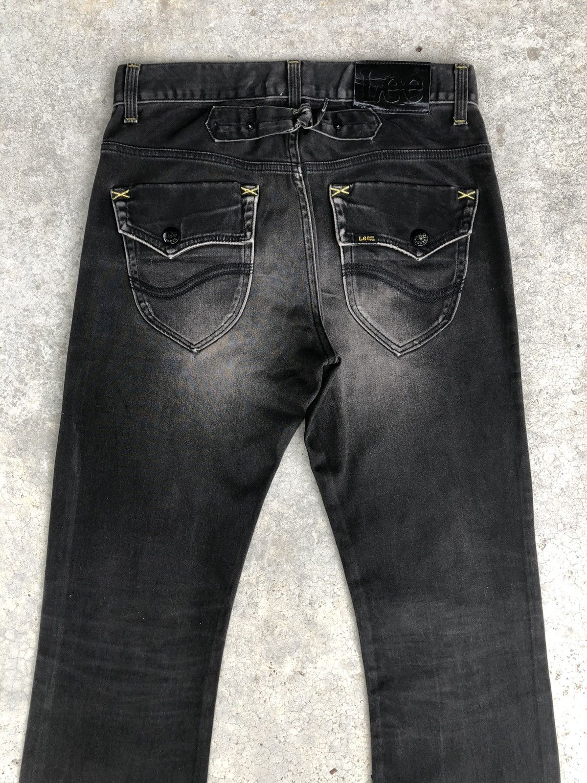 If Six Was Nine Japanese Lee Flared Jeans Distressed Suede Size US 31 - 8 Thumbnail