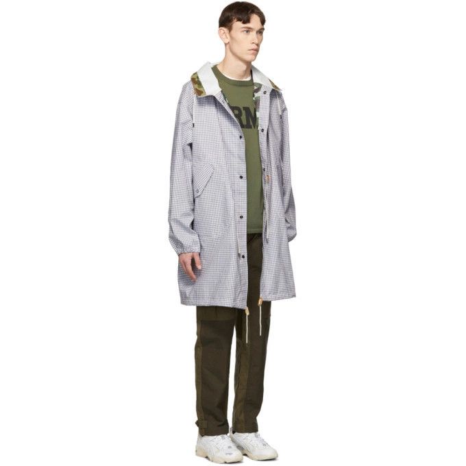 Junya Watanabe o1tko11224 Check Fishtail Coat in White/Grey Size US L / EU 52-54 / 3 - 2 Thumbnail