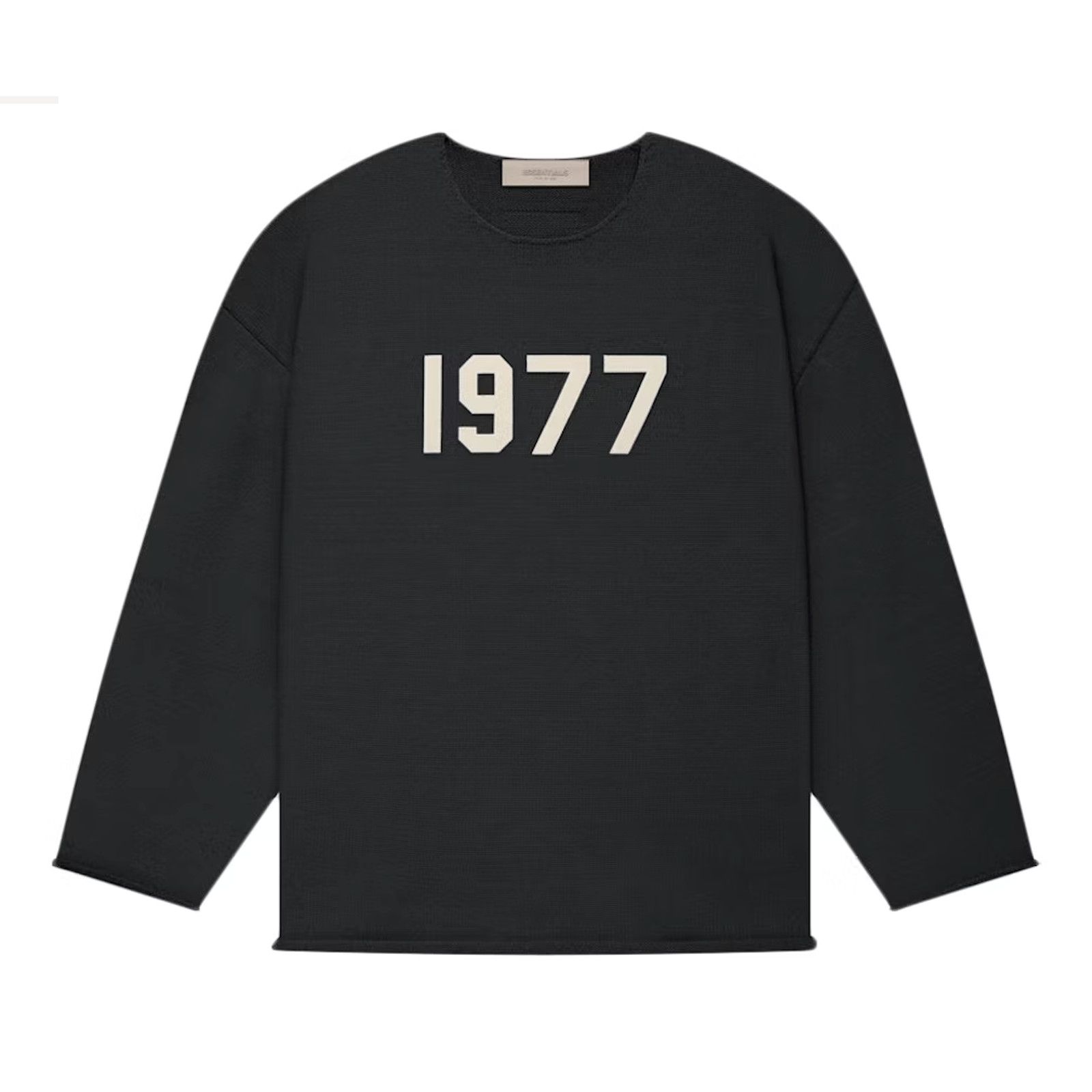 image of Fear Of God Essentials 1977 Raw Edge Crewneck Sweater Iron, Men's (Size XL)