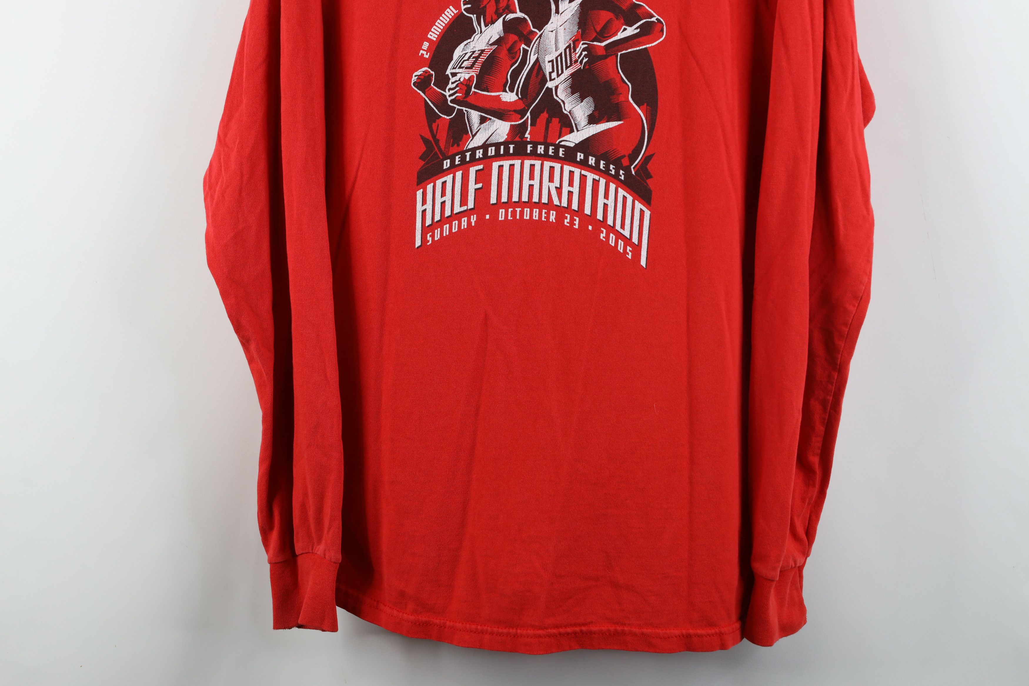 Vintage Vintage Y2K 2005 Press Half Marathon Long Sleeve T-Shirt Size US L / EU 52-54 / 3 - 3 Thumbnail